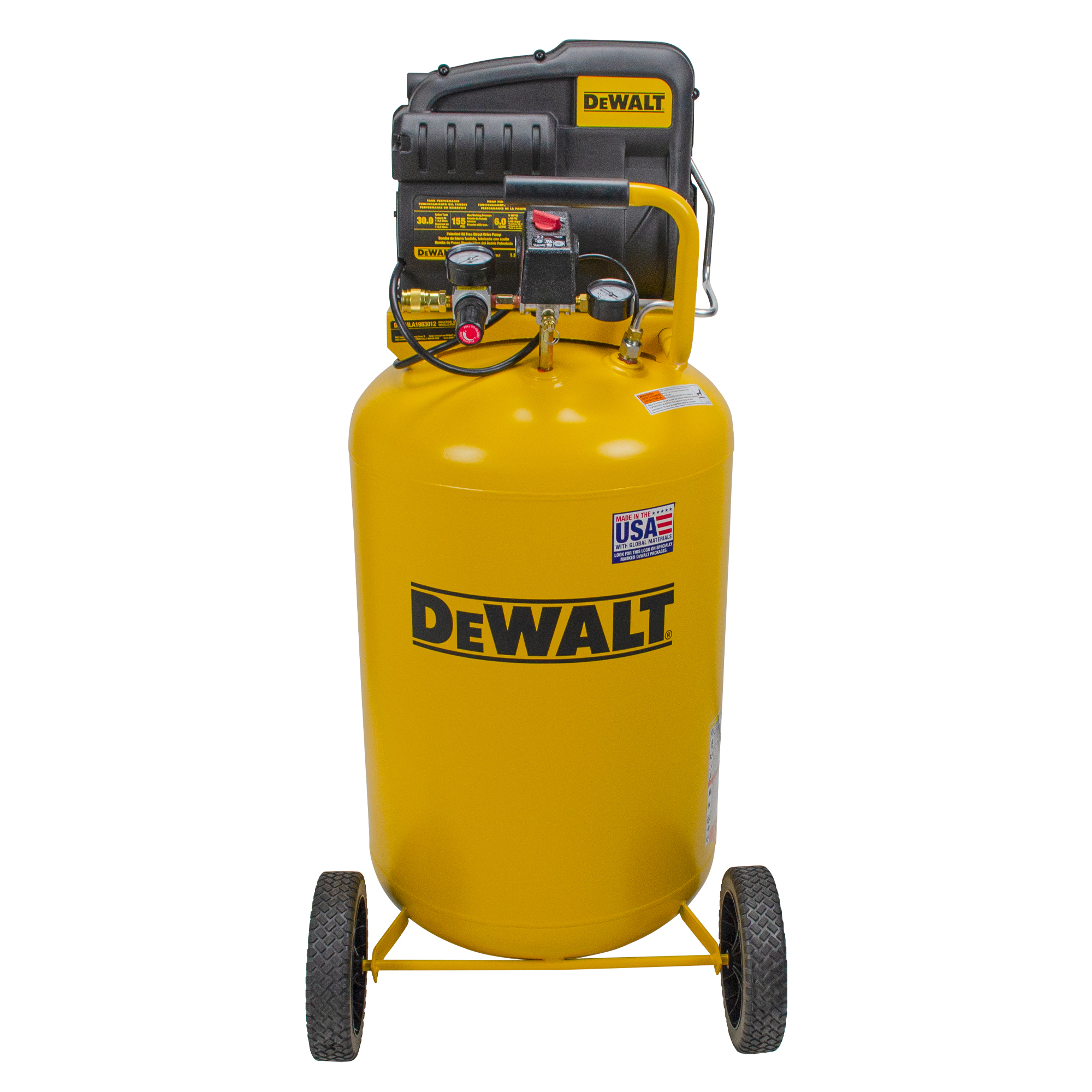 DEWALT 30 Gallon Air Compressor, Vertical Portable Oil Free Direct Drive, 1.9 HP,, Model DXCMLA1983012