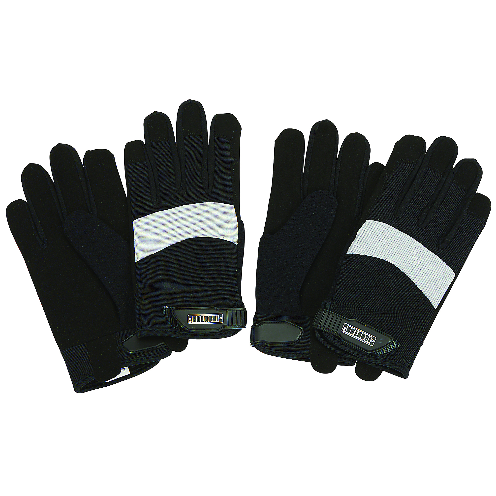 Ironton Men's High-Dexterity General-Purpose Work Gloves, 2 Pairs, Black/Gray, Medium