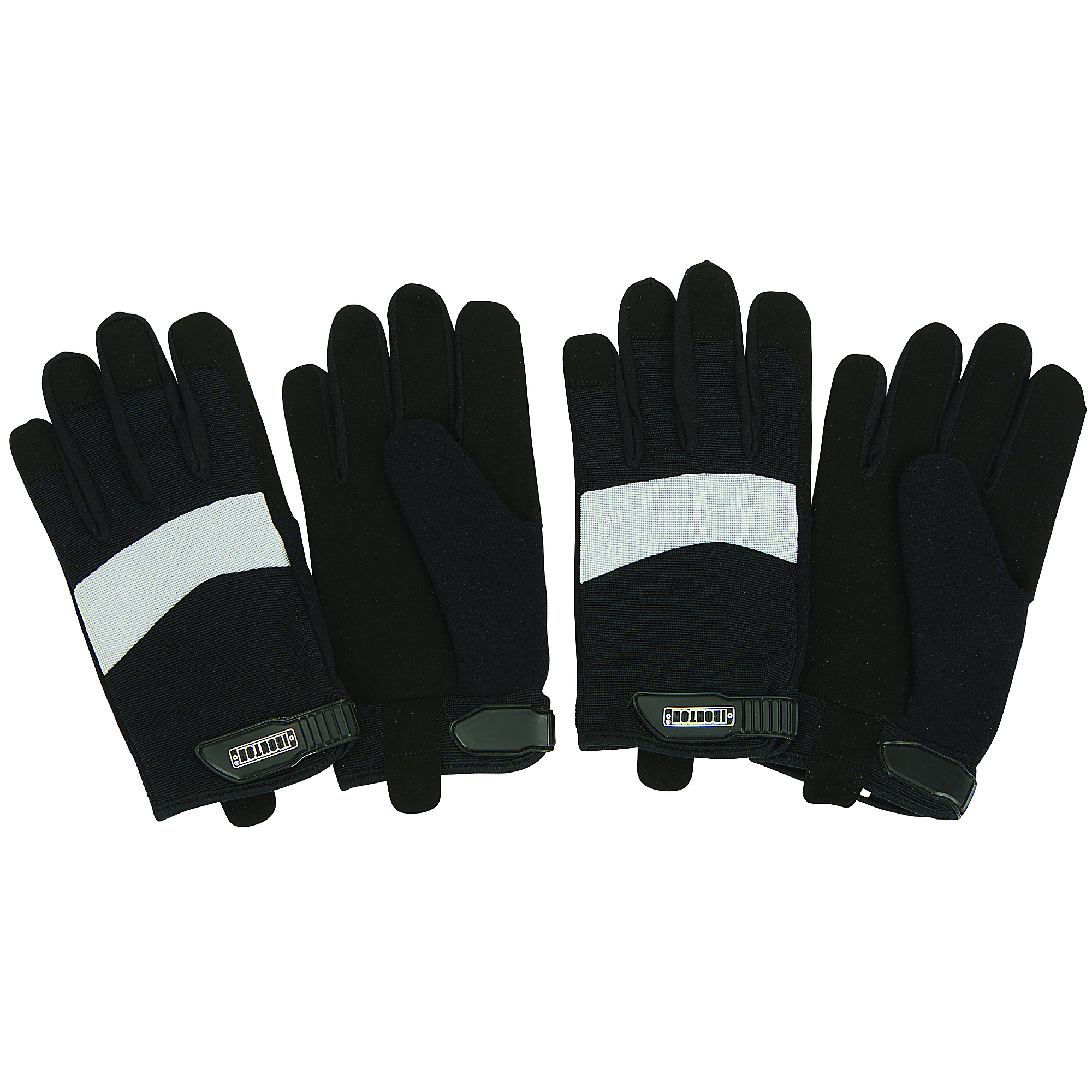 Ironton Men's High-Dexterity Gloves, 2 Pairs, Black/Gray, Large
