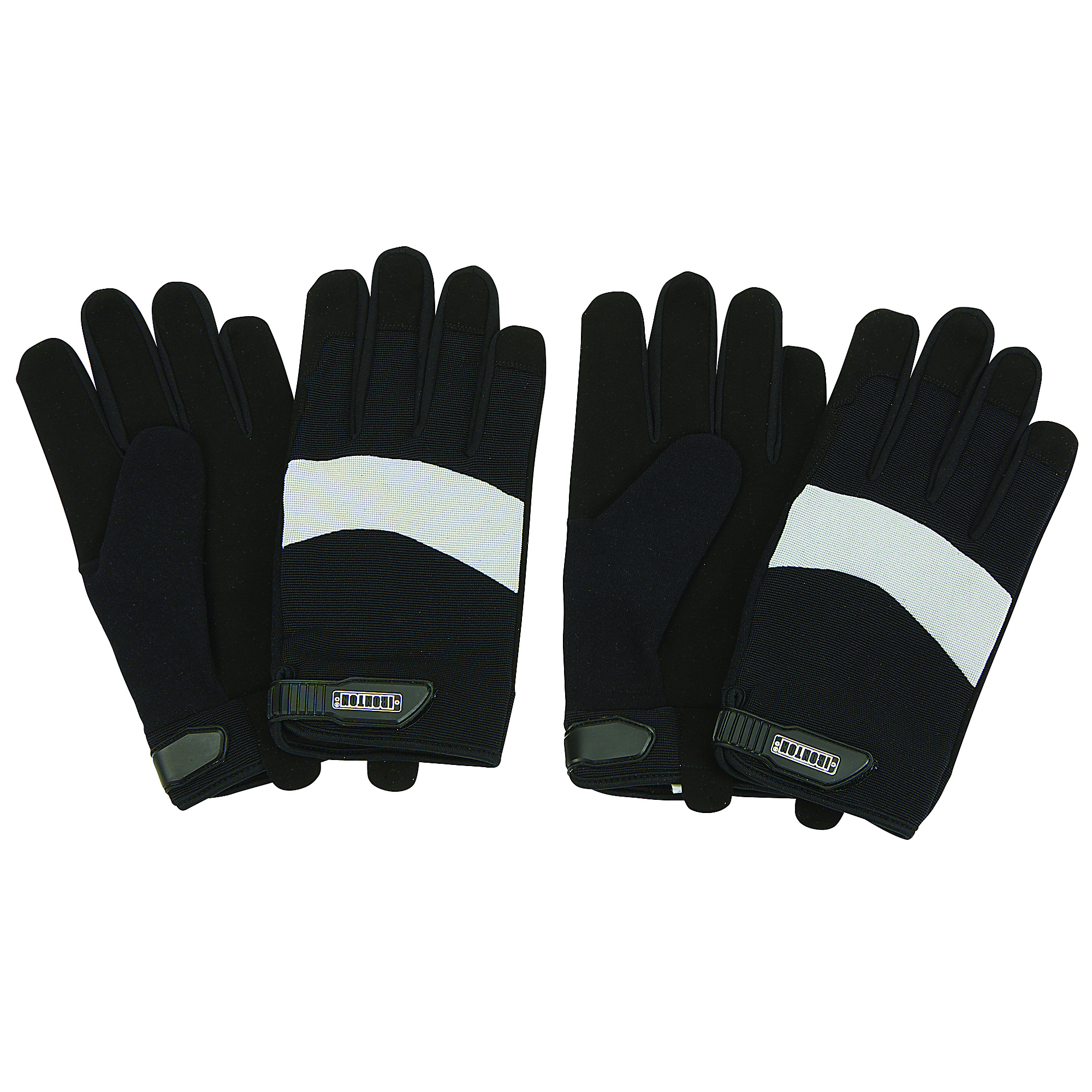 Ironton Men's High-Dexterity General-Purpose Work Gloves, 2 Pairs, Black/Gray, 2XL