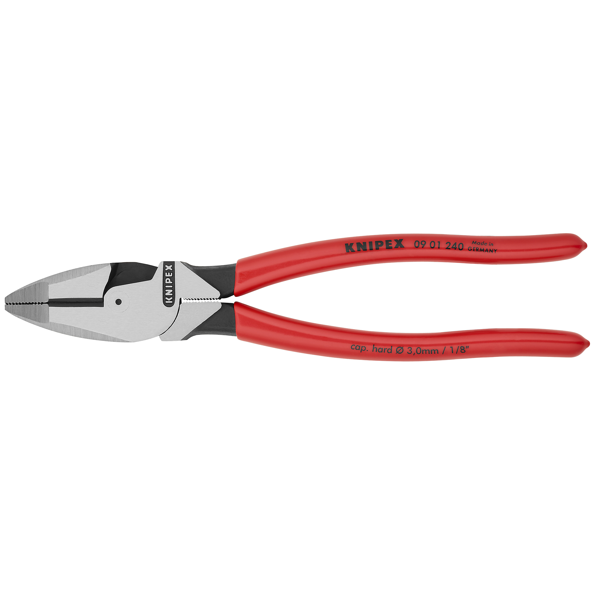 KNIPEX, HL Lineman's Pliers New England Head, 9.5Inch, Pieces (qty.) 1 Material Steel, Jaw Capacity 0.188 in, Model 09 01 240 SBA