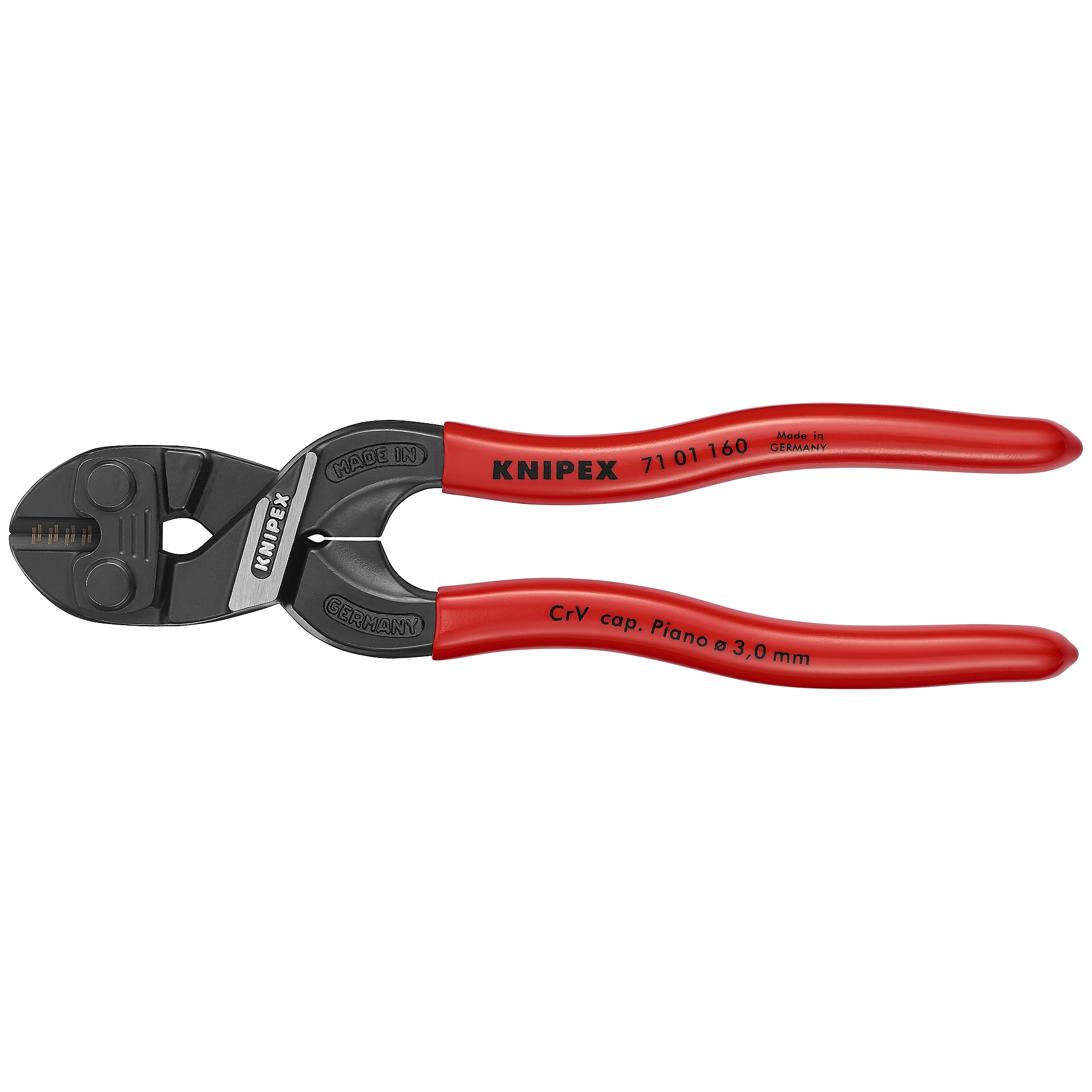 KNIPEX, CoBolt Bolt Cutters, 6.25Inch, Plastic coating, Tool Length 6.5 in, Jaw Opening 0.3 in, Cutting Capacity 0.13 in, Model 71 01 160 SBA