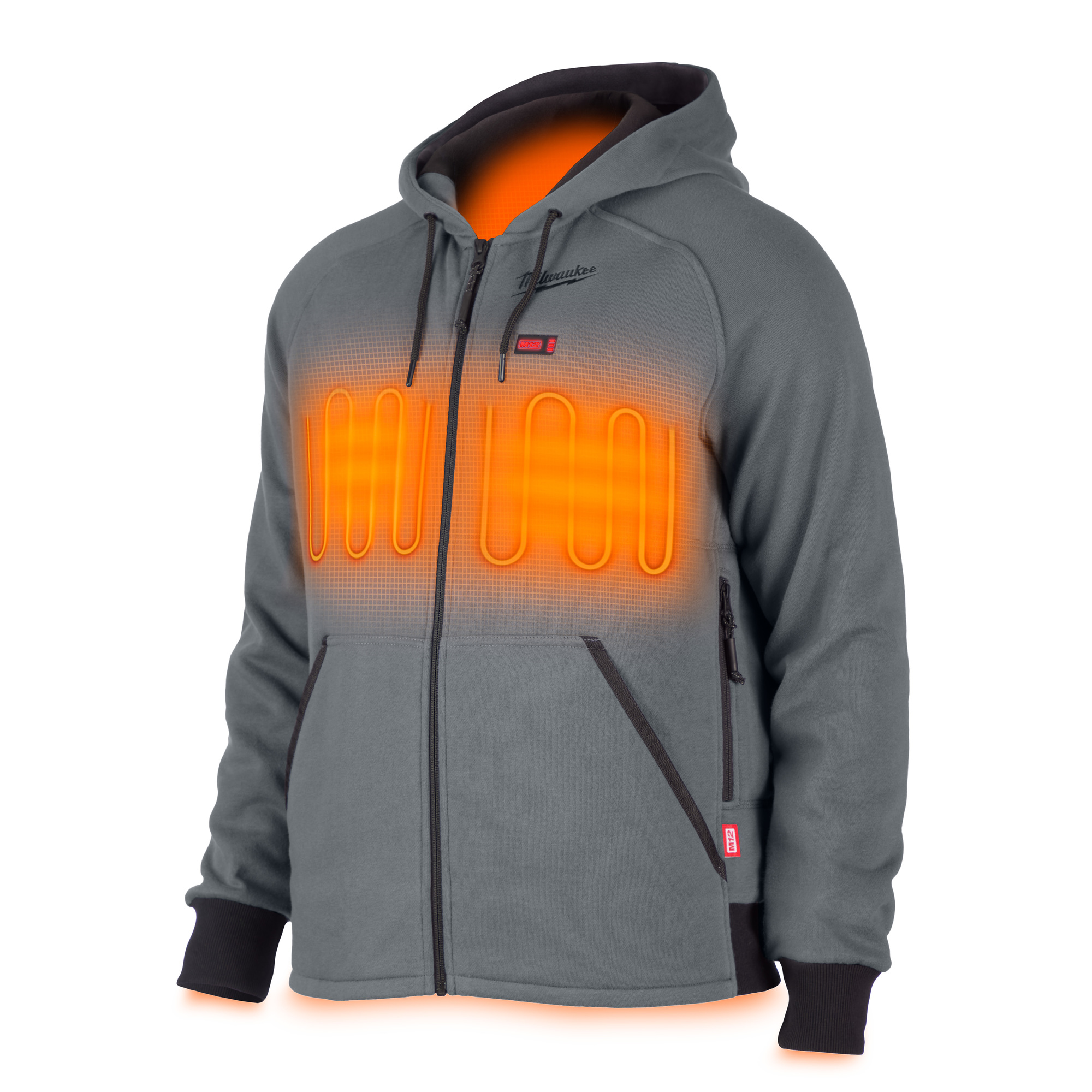 M12 Gray Heated Hoodie Kit, Size M, Color Gray, Model - Milwaukee 306G-21M