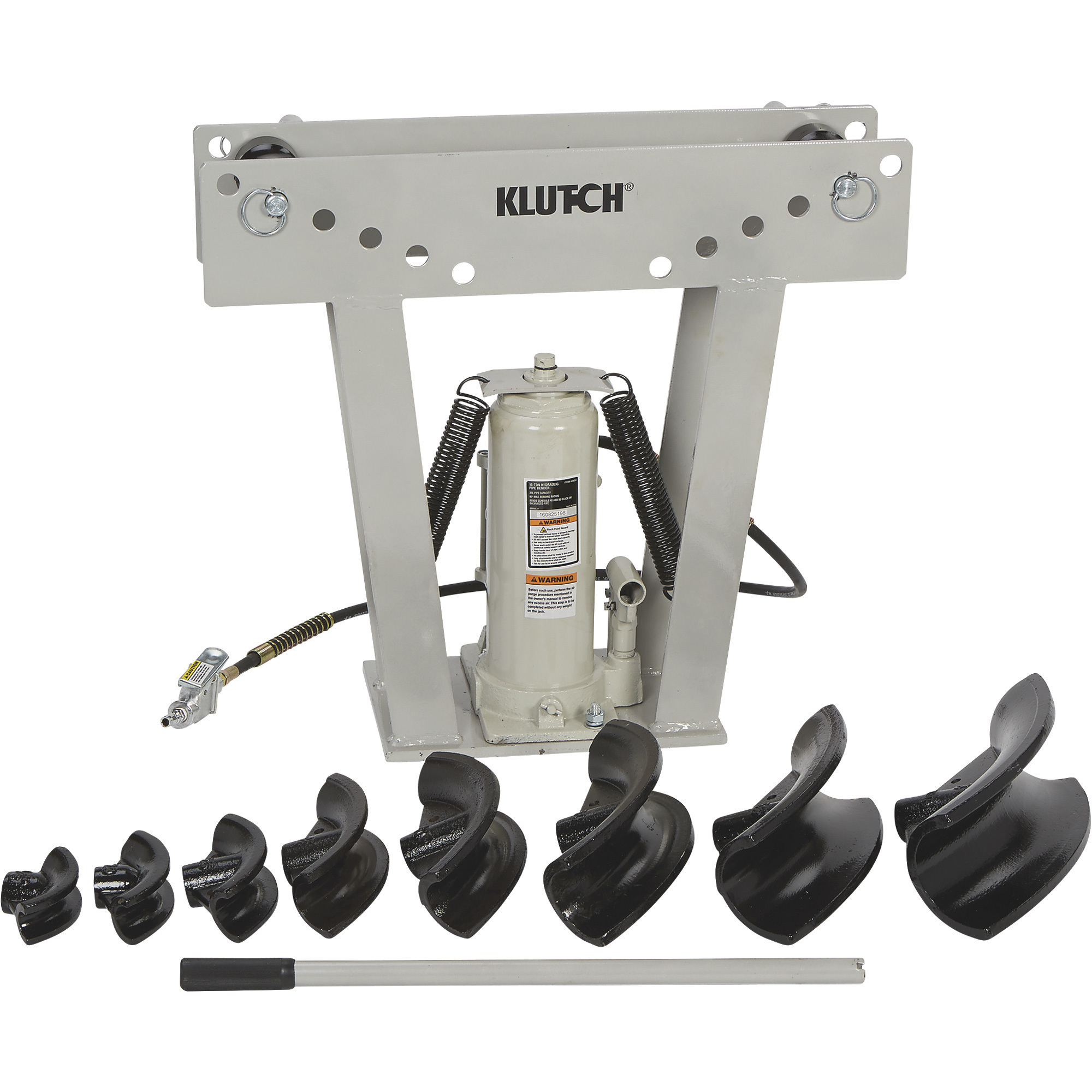 Klutch 16-Ton Air/Hydraulic Pipe Bender, 3Inch Capacity