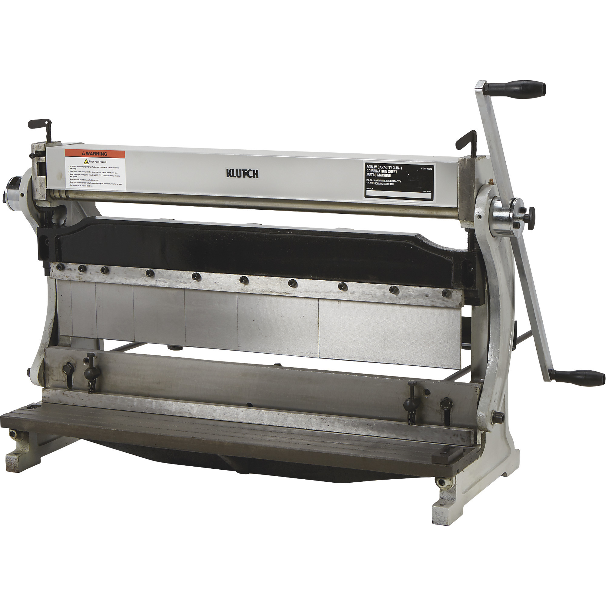 Klutch 3-In-1 Combination Sheet Metal Machine, 30Inch