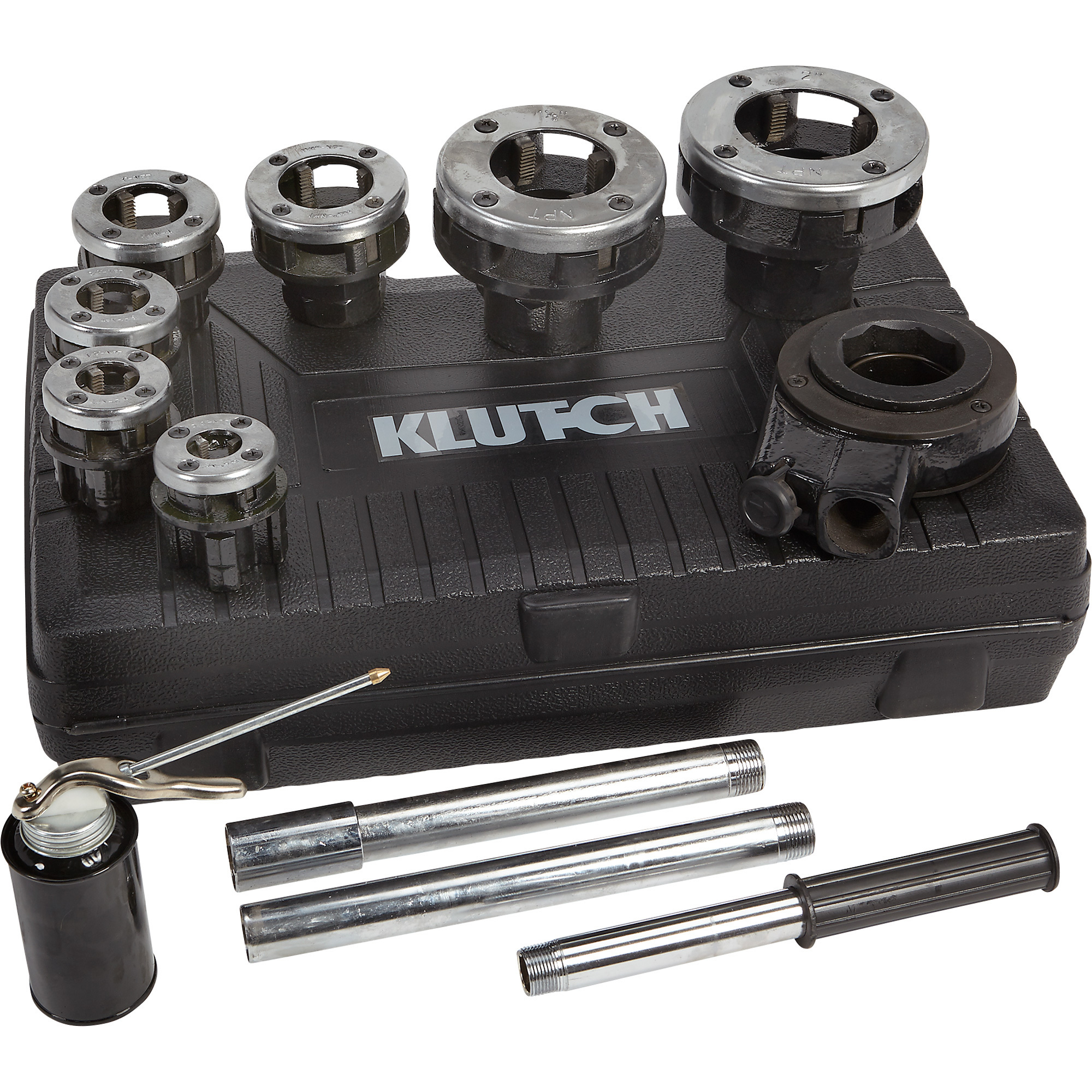 Klutch Ratcheting Pipe Threader Set, 12-Pcs.