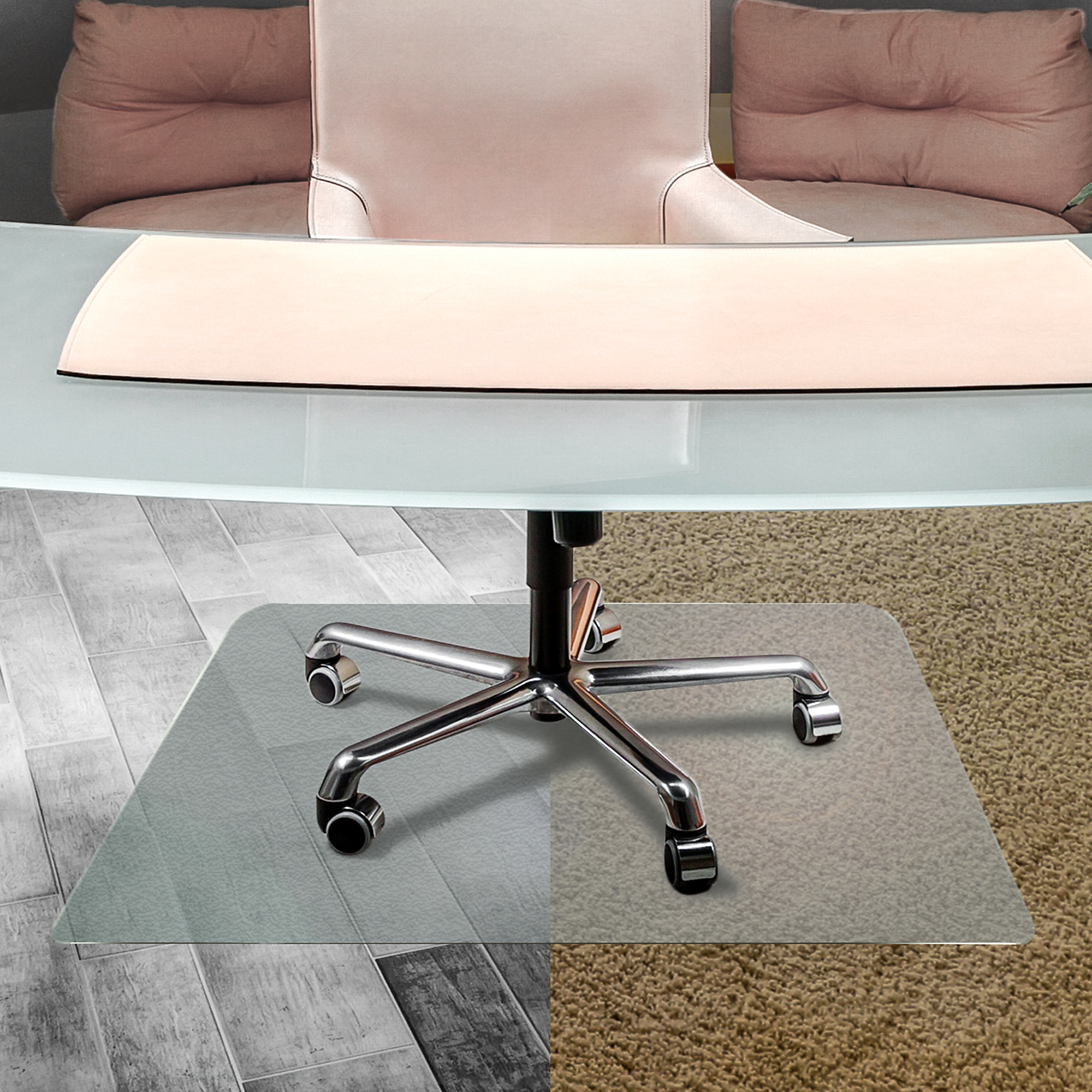FLOORTEX Cleartex Unomat, Anti-Slip Chair Mat-48x60Inch, Length 60 in, Width 48 in, Material Polycarbonate, Model FR1215020ERA