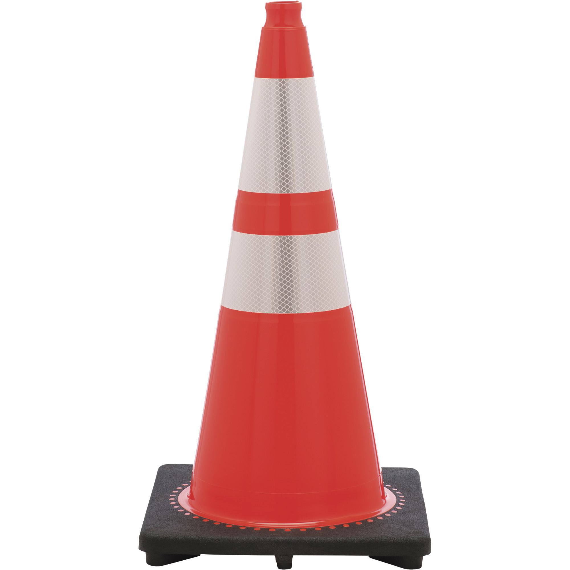 JBC Revolution Series Traffic Cone, Wide Design, Orange Reflective, Recessed Collar, 28Inch Height, Model RS70045CT3M64