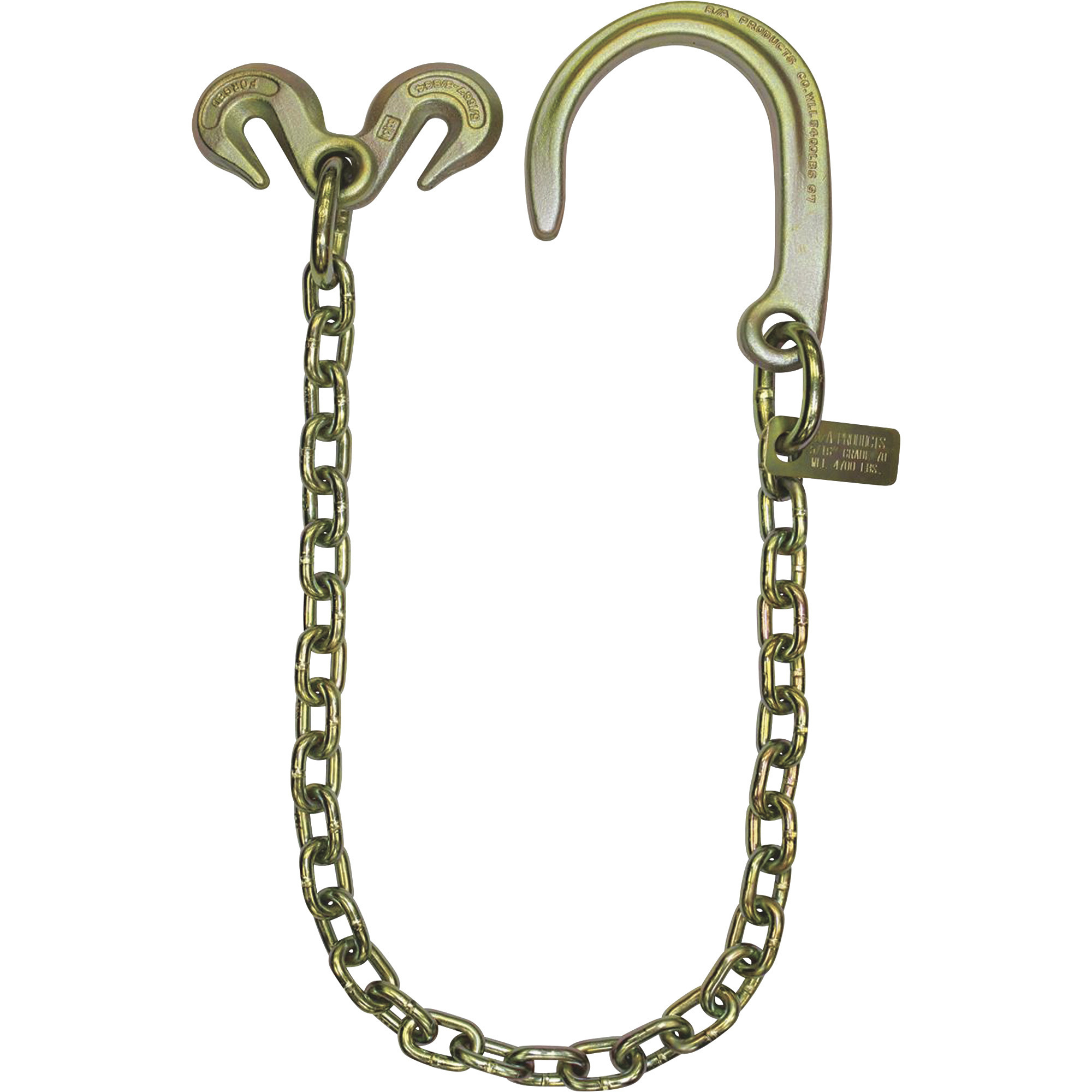 B/A Products Axle Chain â 3-Ft. Chain With 8Inch J-Hook and 2 Grab Hooks, Model N711-AC3