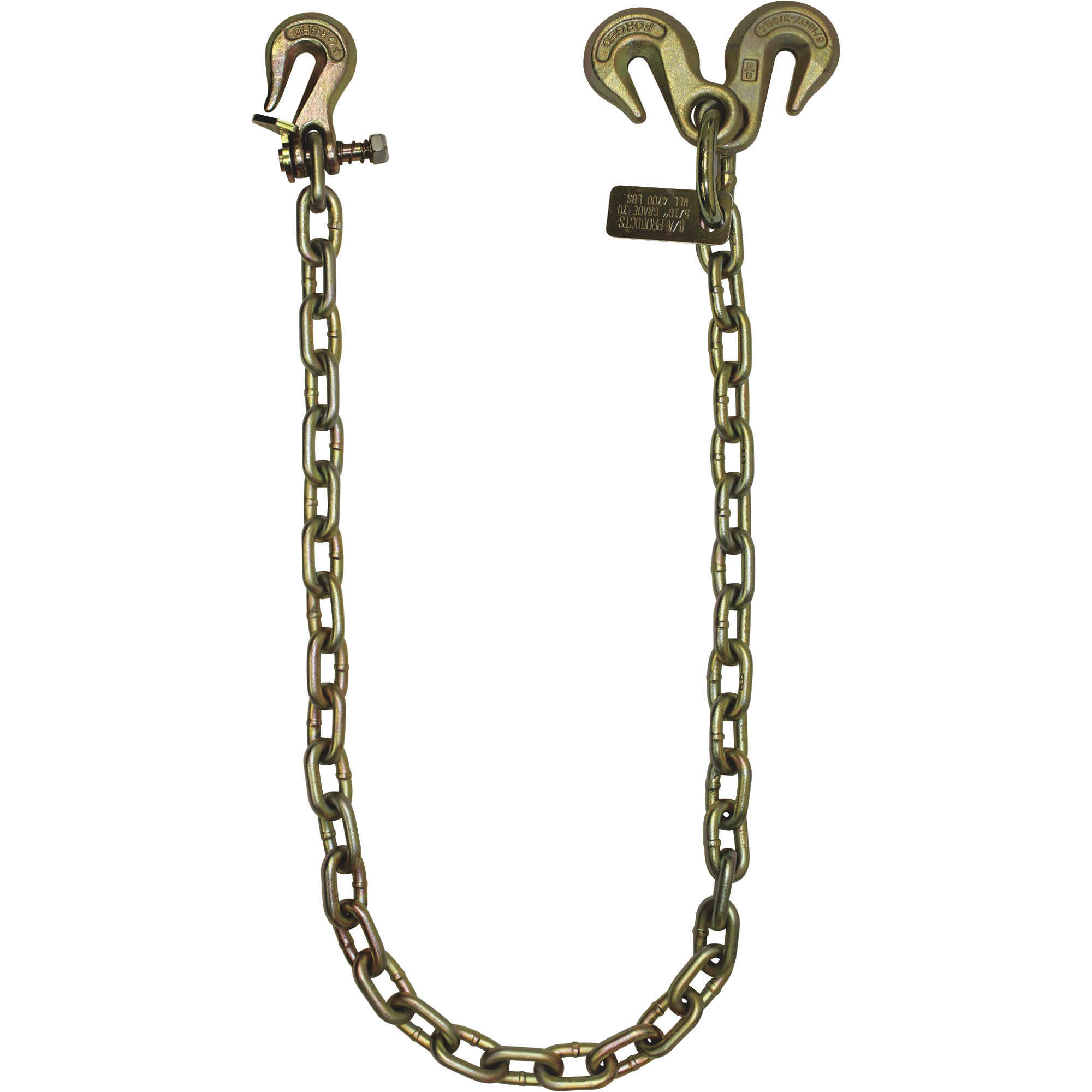 B/A Products Axle Chain â 4-Ft. Chain With Twist Lock Grab Hook and 2 Grab Hooks, Model N711-AC4TL