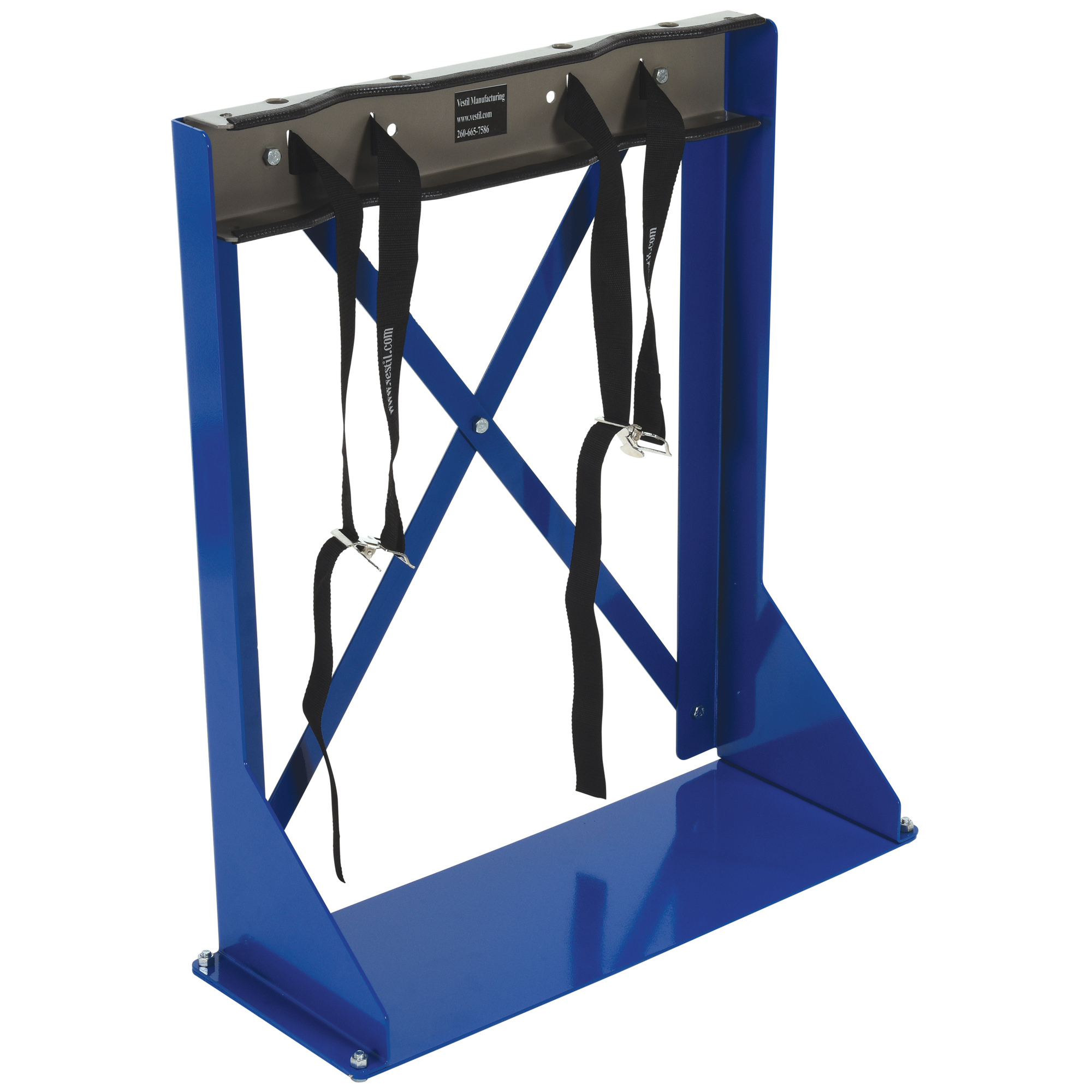 Vestil, 2 cylinder capacity bracket stand blue, Capacity 0 lb, Max. Height 31 in, MInch Height 1 in, Model CB-S-2S