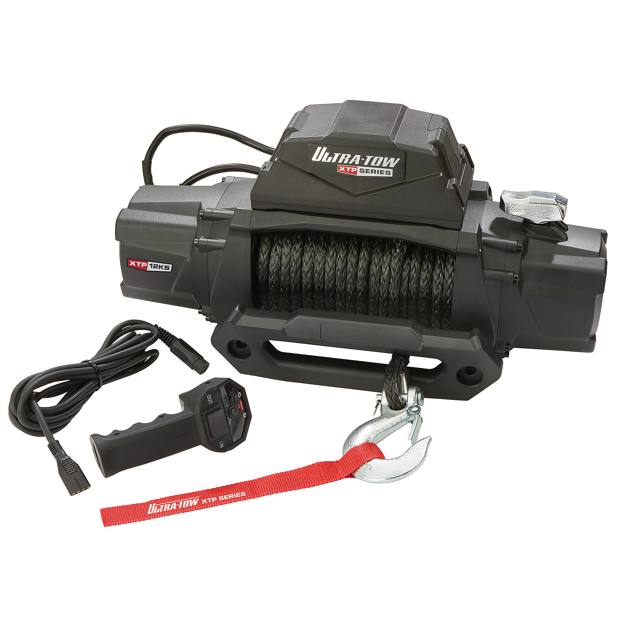 Ultra-Tow XTP 12 Volt Off-Road Vehicle Winch with Synthetic Rope, 12,000-Lb. Capacity, 390 Max. Amps, Model LD-TT12000B