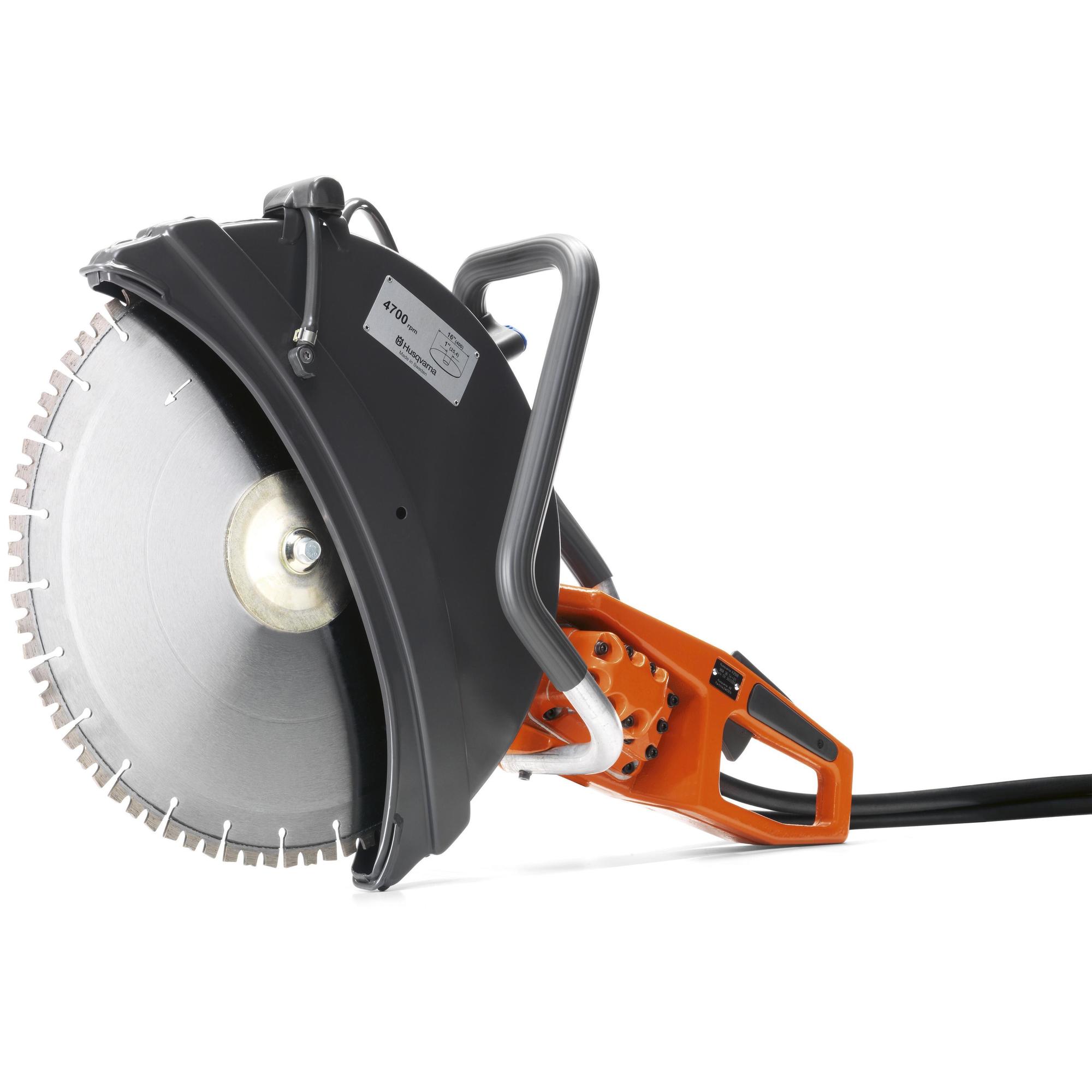 Husqvarna, Hydraulic power cutter with 16Inch blade., Blade Diameter 14 in, Max. Cutting Depth 6 in, Model K2500 HYD POWER CUTTER (HUSQ)