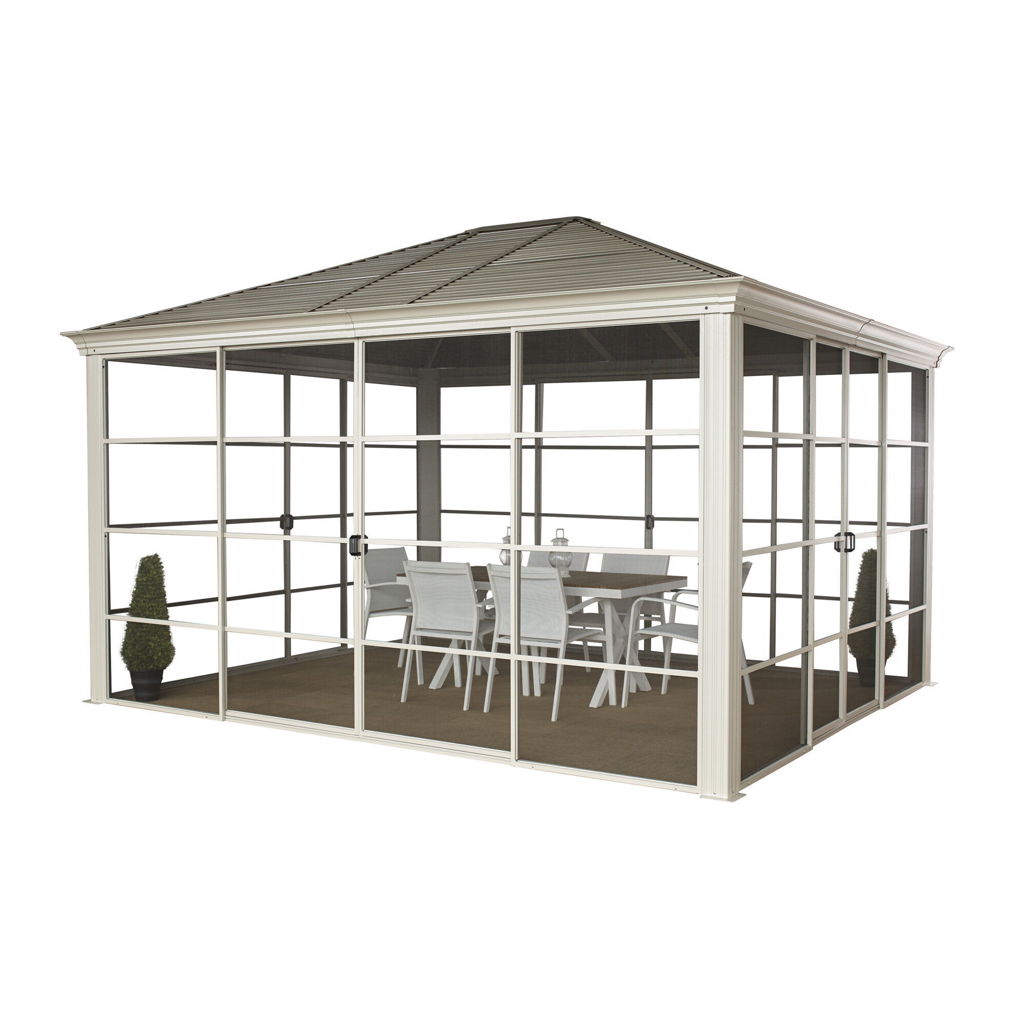 ShelterLogic STRIANO, Sojag Striano 12ft. x 14ft. Screen House, Color Other, Shape Rectangle, Frame Material Aluminum, Model 500-9164367