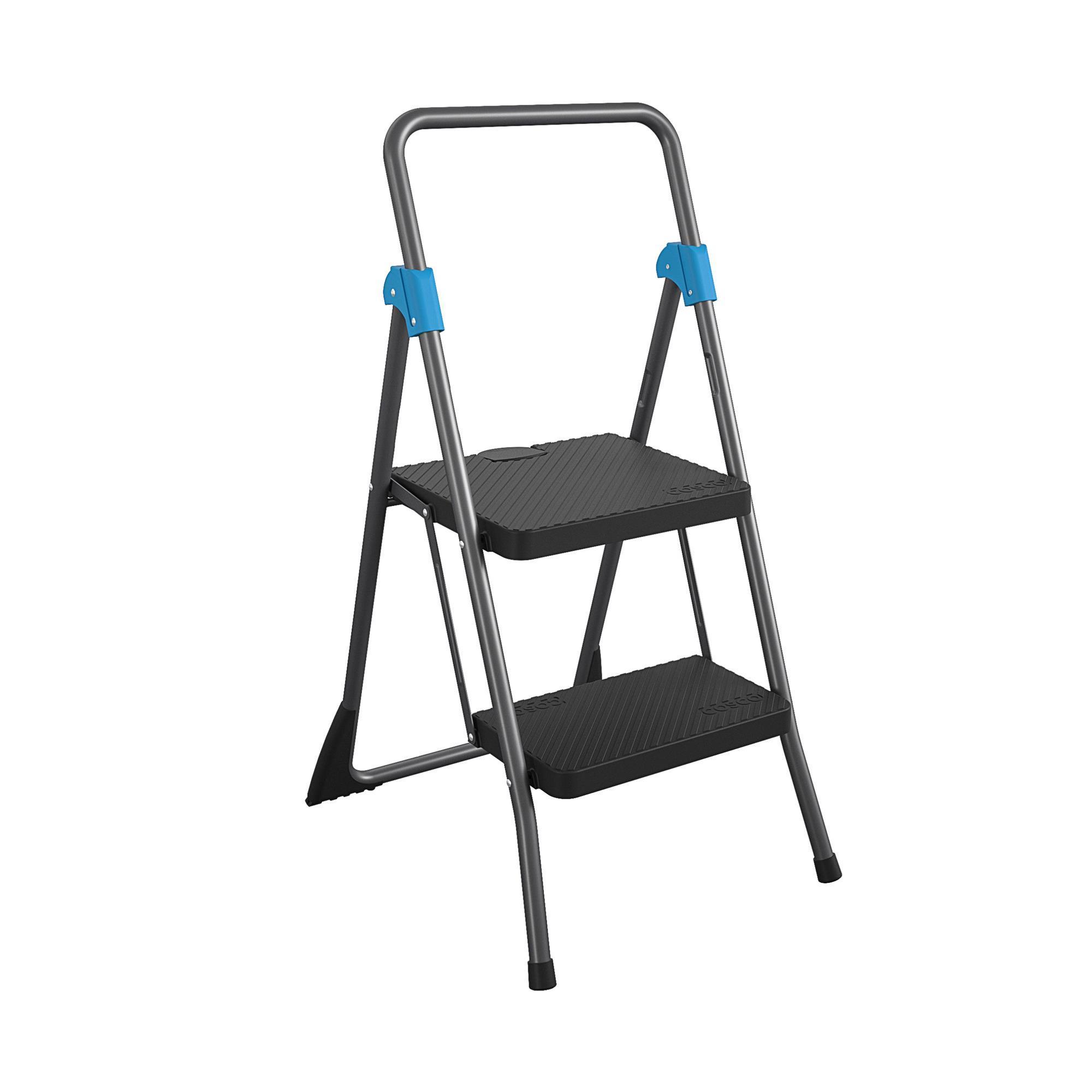 Cosco, 2 Step Folding Step Stool, Height 41.81 ft, Capacity 300 lb, Material Steel, Model 11829GGB