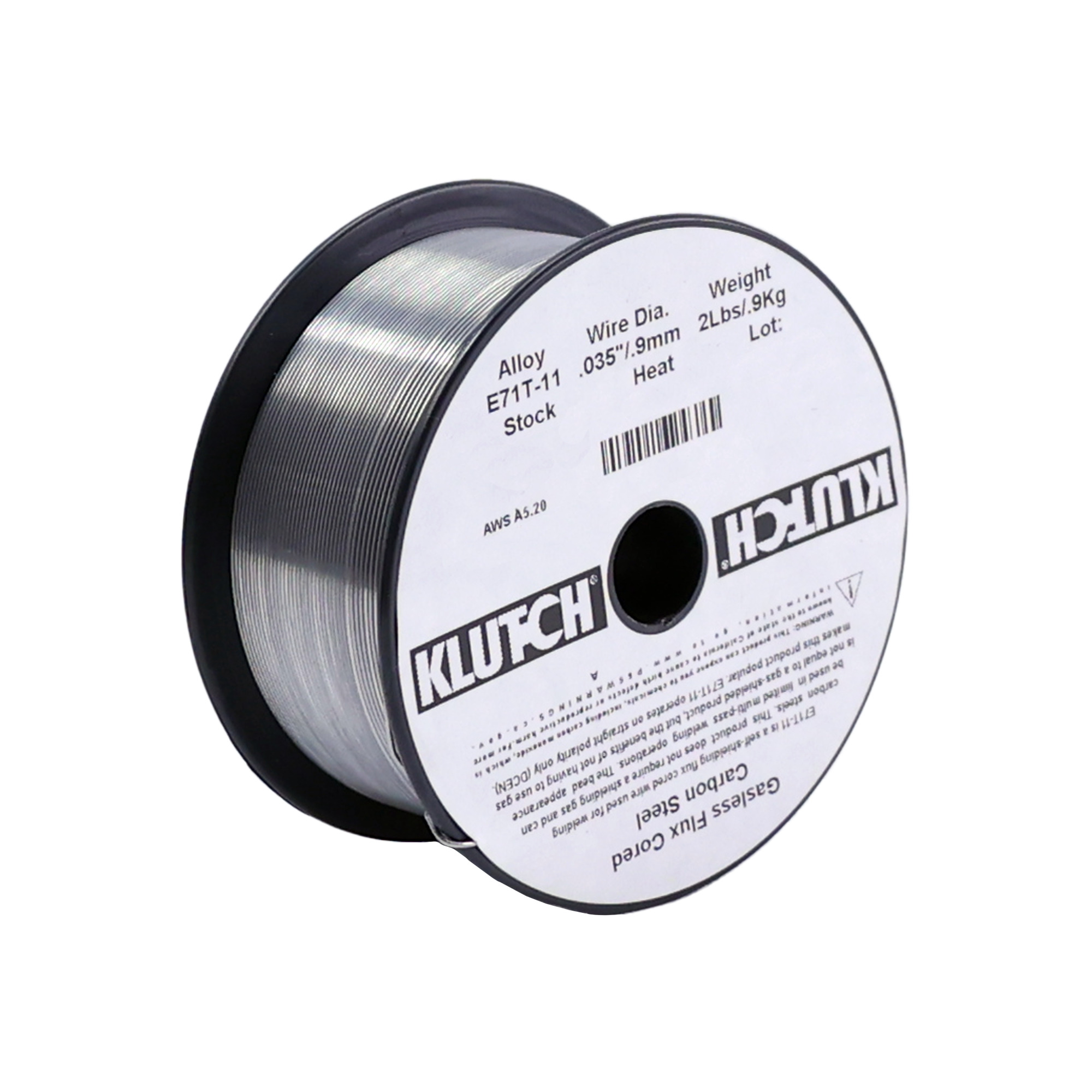 Klutch Carbon Steel Flux-Cored Welding Wire, Size 0.035Inch, 2-Lb. Spool, Model E71T11-035-02NT