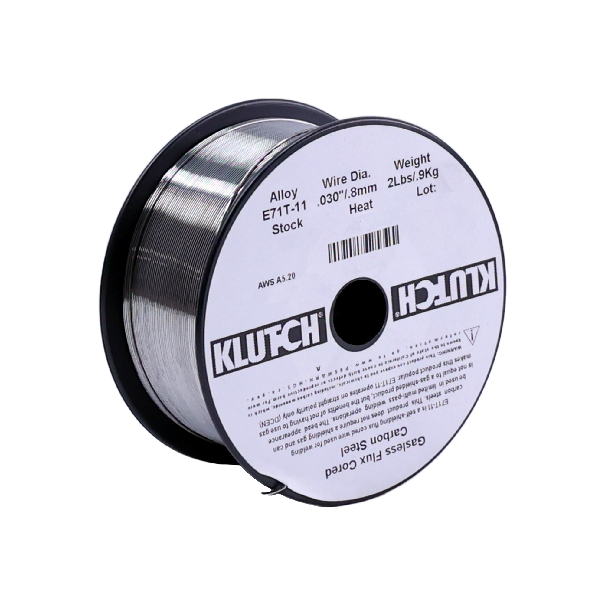 Klutch E71T-11 Carbon Steel Flux-Cored Welding Wire, Size 0.030Inch, 2-Lb. Spool, Model E71T11-030-02NT