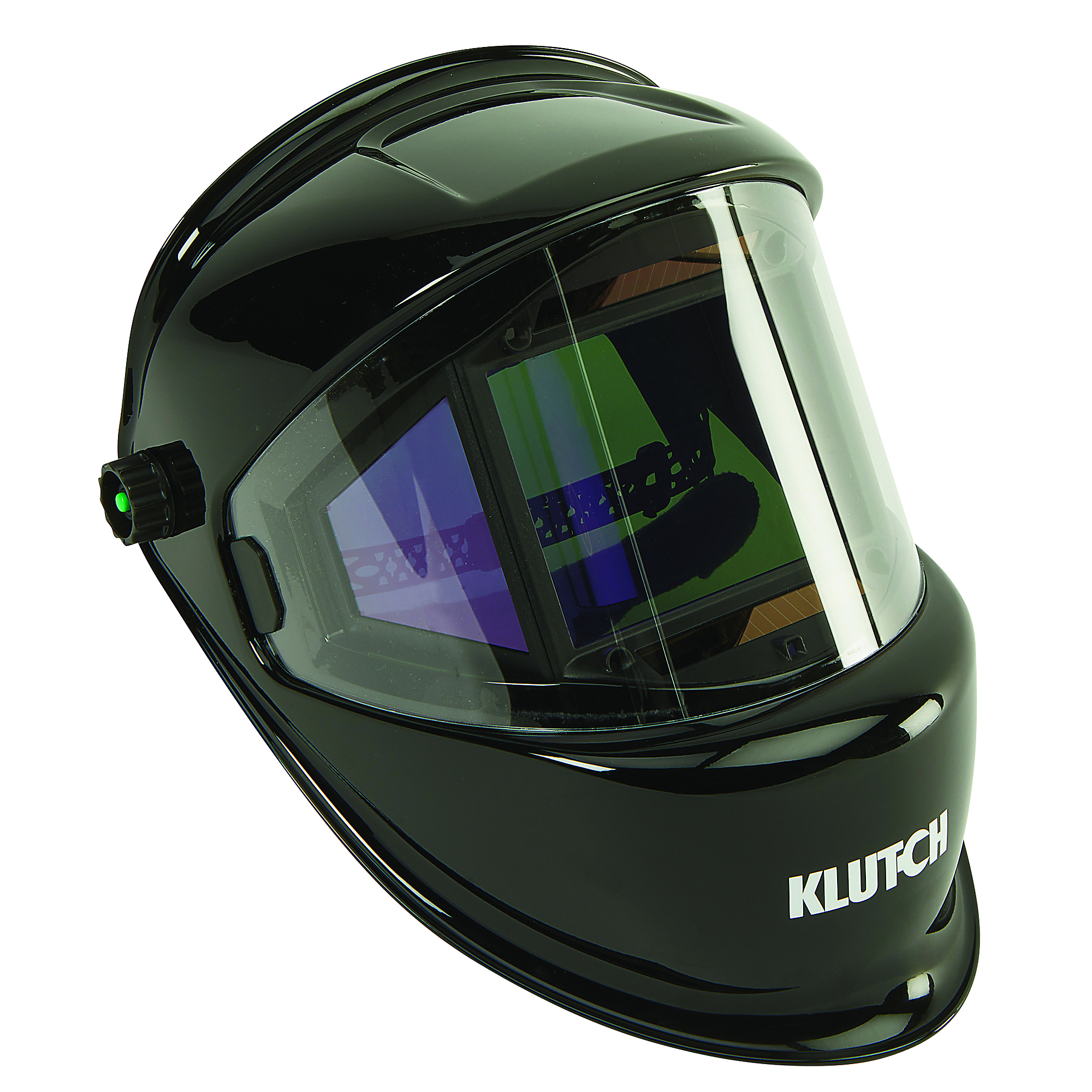 Klutch MonsterView Panoramic 2700 Auto-Darkening Welding Helmet with Grind Mode, Model Model PANOR-D-Black
