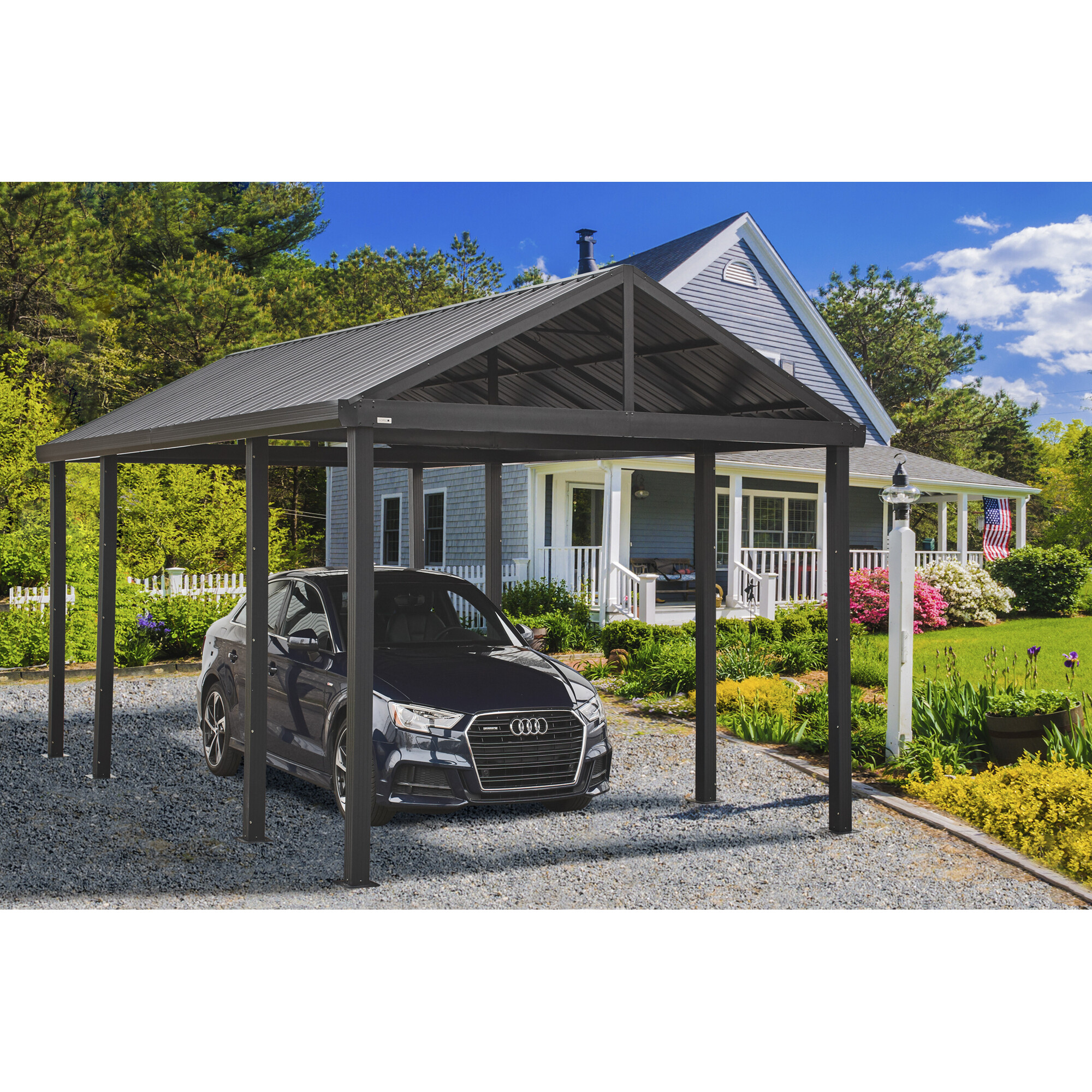 ShelterLogic, 12x20ft. Carport, Rectangle, Aluminum, Model 500-9165838