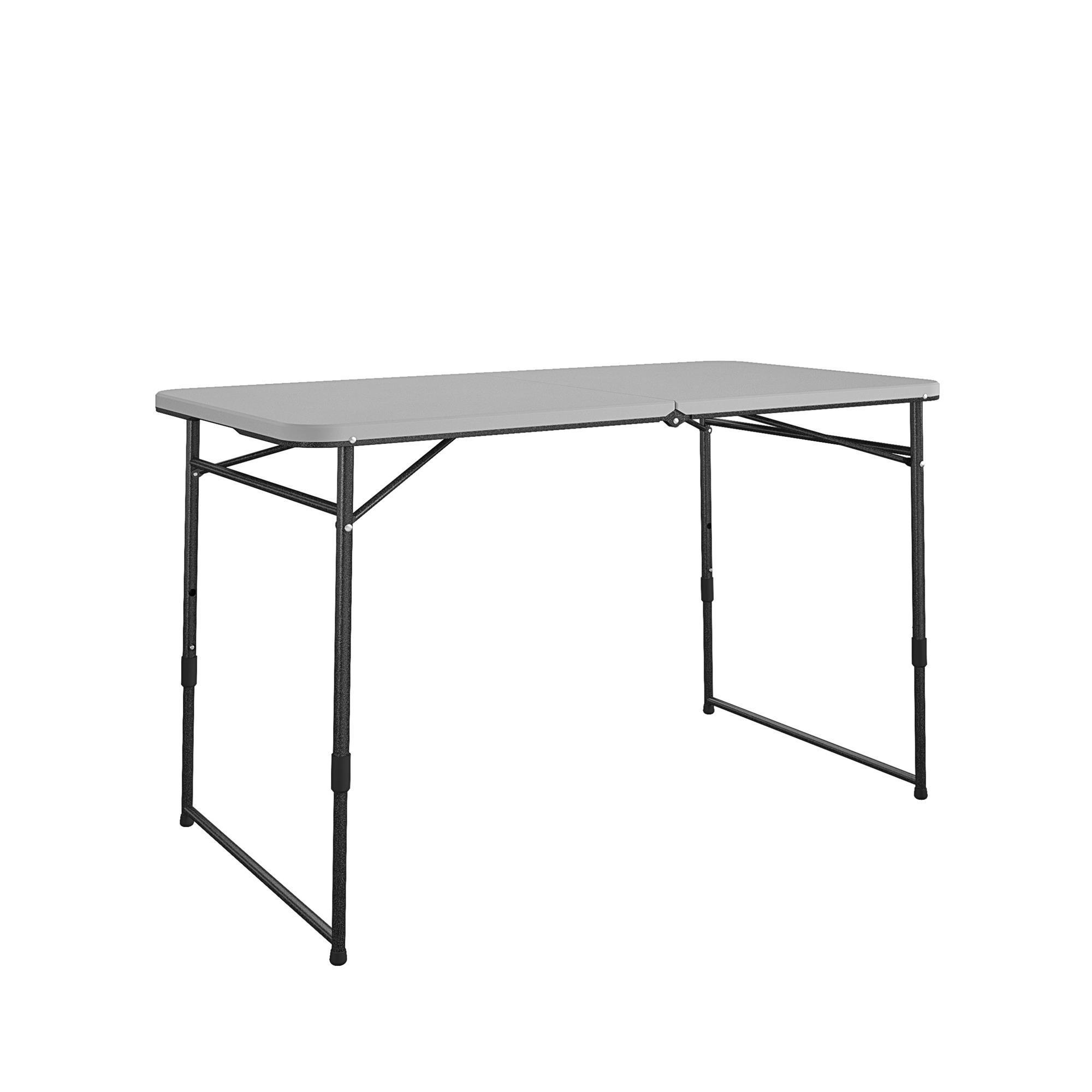 Cosco, 4ft. Fold-in-Half Indoor/Outdoor Utility Table, Height 27.99 in, Width 24.01 in, Length 48.03 in, Model 14400GRY1E
