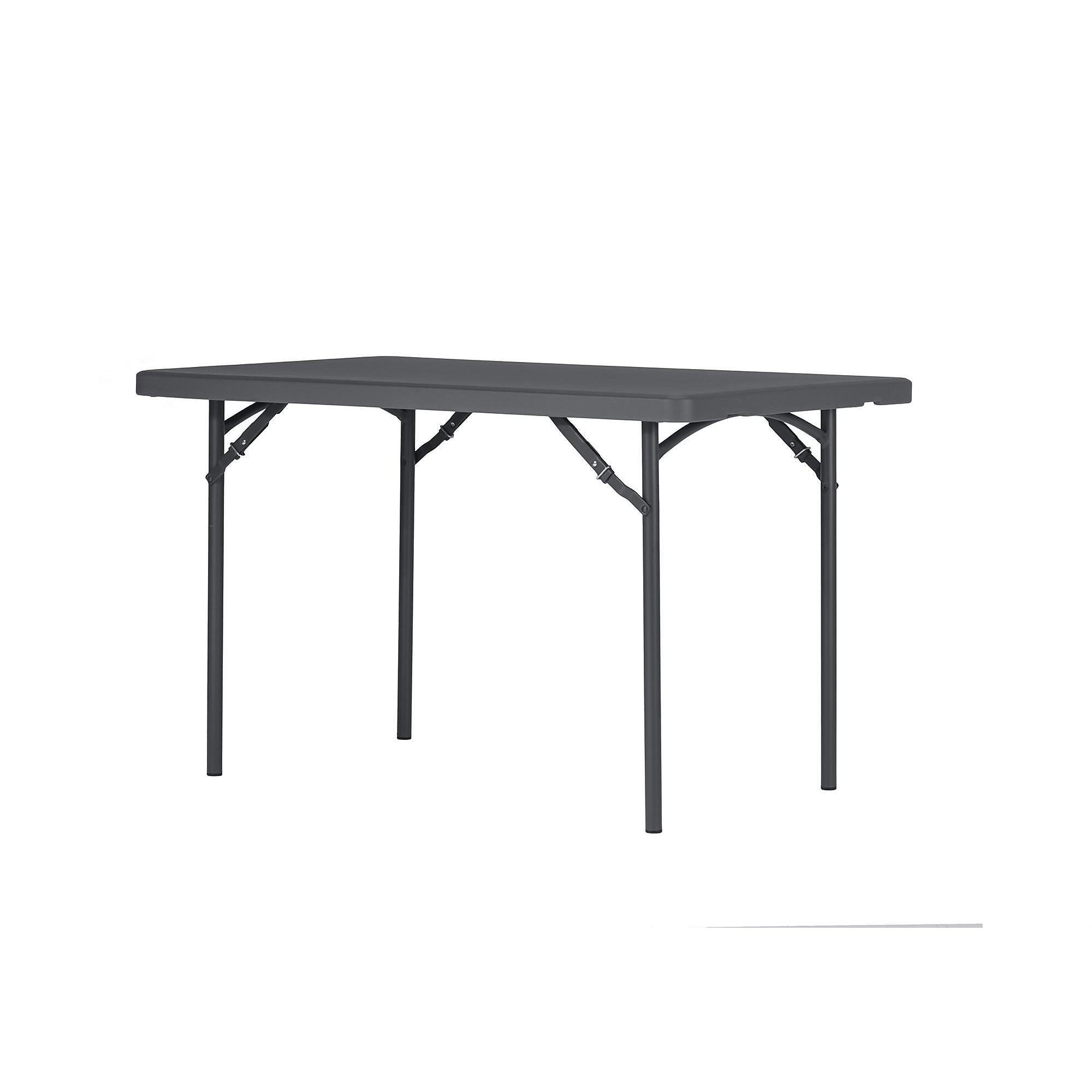 ZOWN, 4â Commercial Blow Mold Folding Table, Gray, Height 29.25 in, Width 48 in, Length 30 in, Model 60522SGY1E