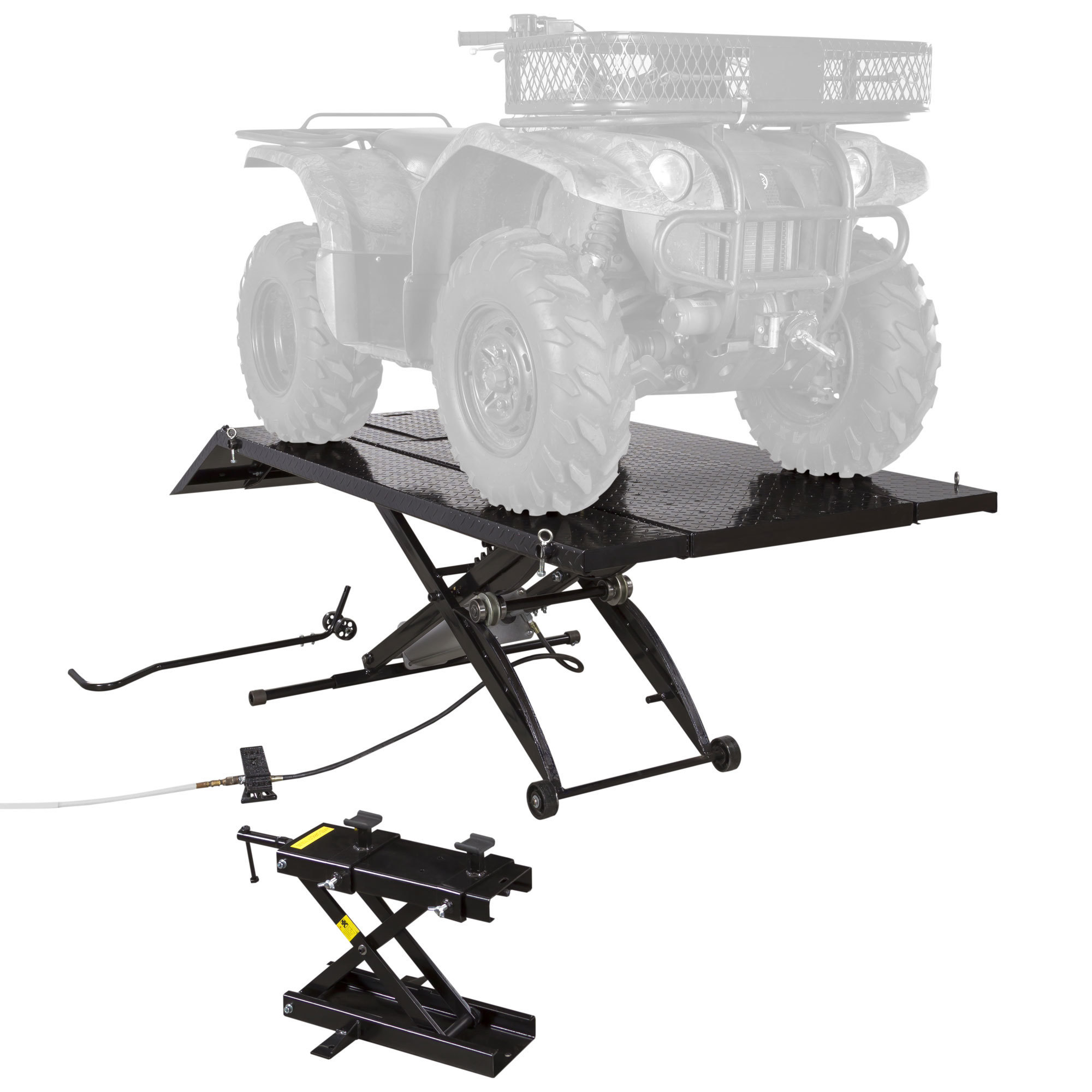 Black Widow, Extra Wide Pneumatic ATV Lift Table - 1000 lbs., Capacity 1000 lb, Max. Lift Range 33 in, Material Steel, Model BW-1000A-XW-ATV