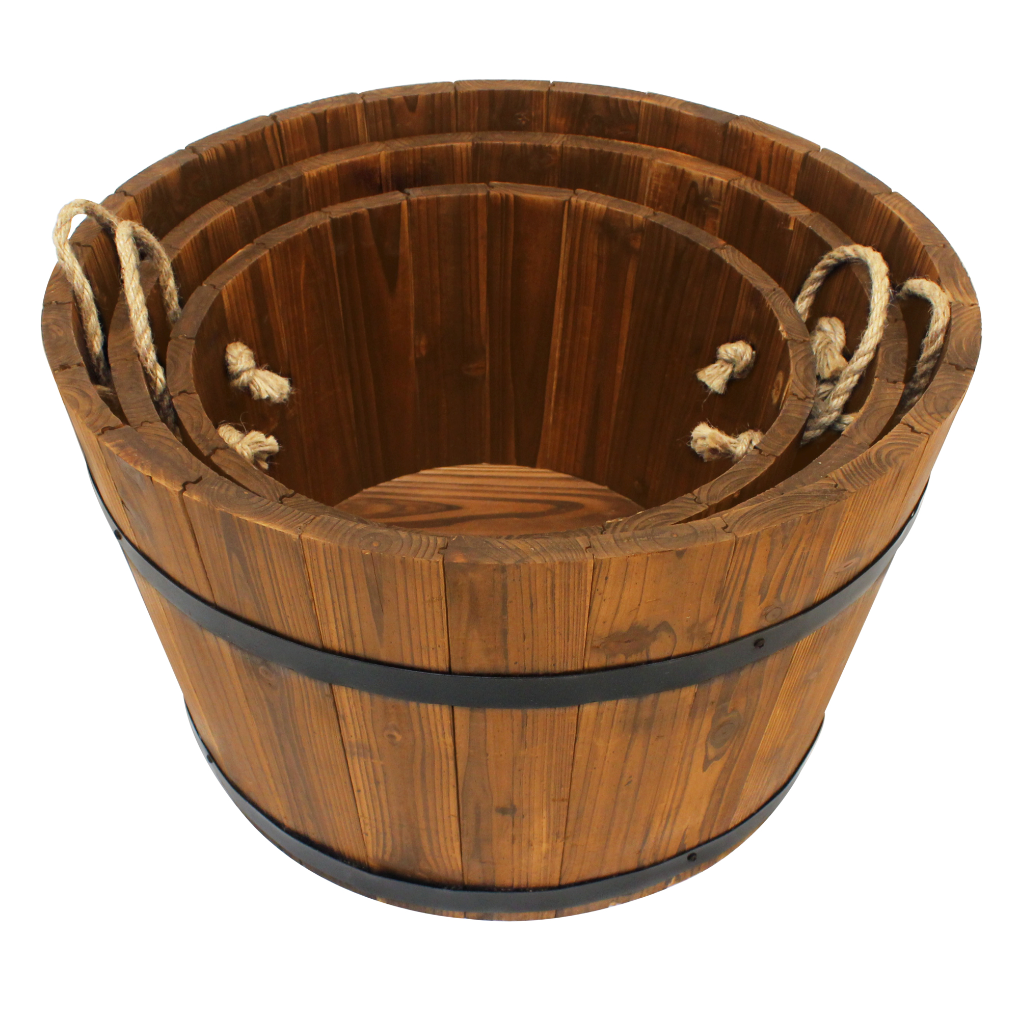 Leigh Country, Half Barrel Bucket Planter Set, Material Wood, Model TX 93960
