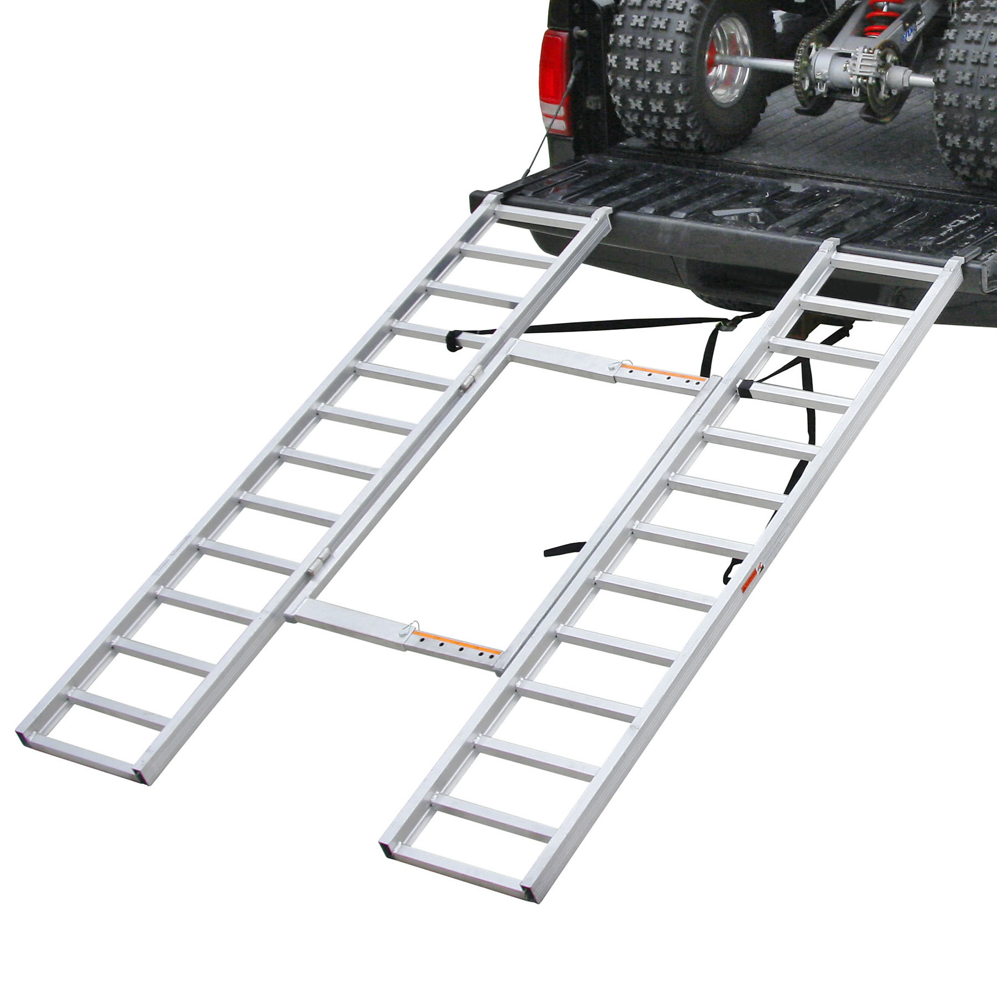 Black Widow, 6ft. 4Inch L x 42Inch W Alum. Adj. Tri-Fold ATV Ramp, Material Aluminum, Capacity 1200 lb, Model ITF-7652-A