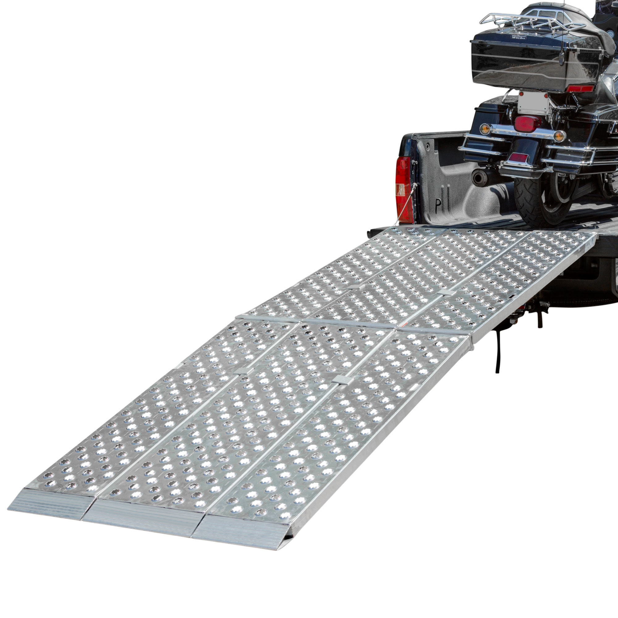 Black Widow, 8ft. Alum. Folding 3-Piece Moto Ramp, Material Aluminum, Capacity 3000 lb, Model MF3-9647-EZ