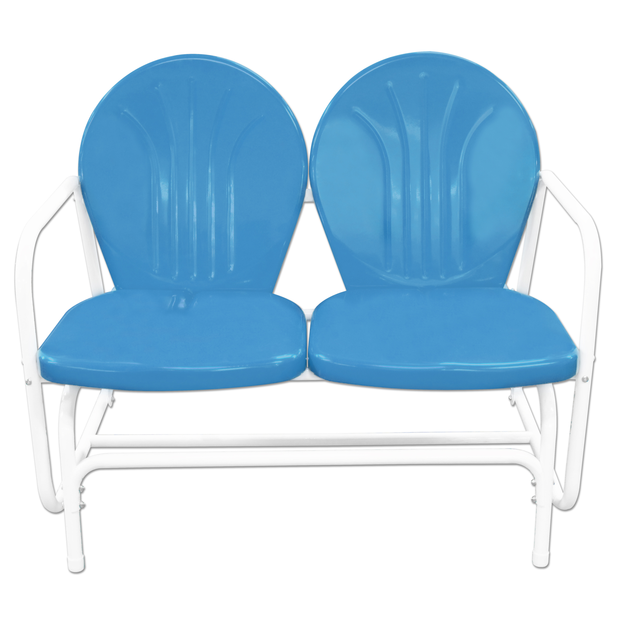 Leigh Country, Retro Double Glider Azure White, Primary Color Blue, Material Metal, Width 23.62 in, Model TX 93515