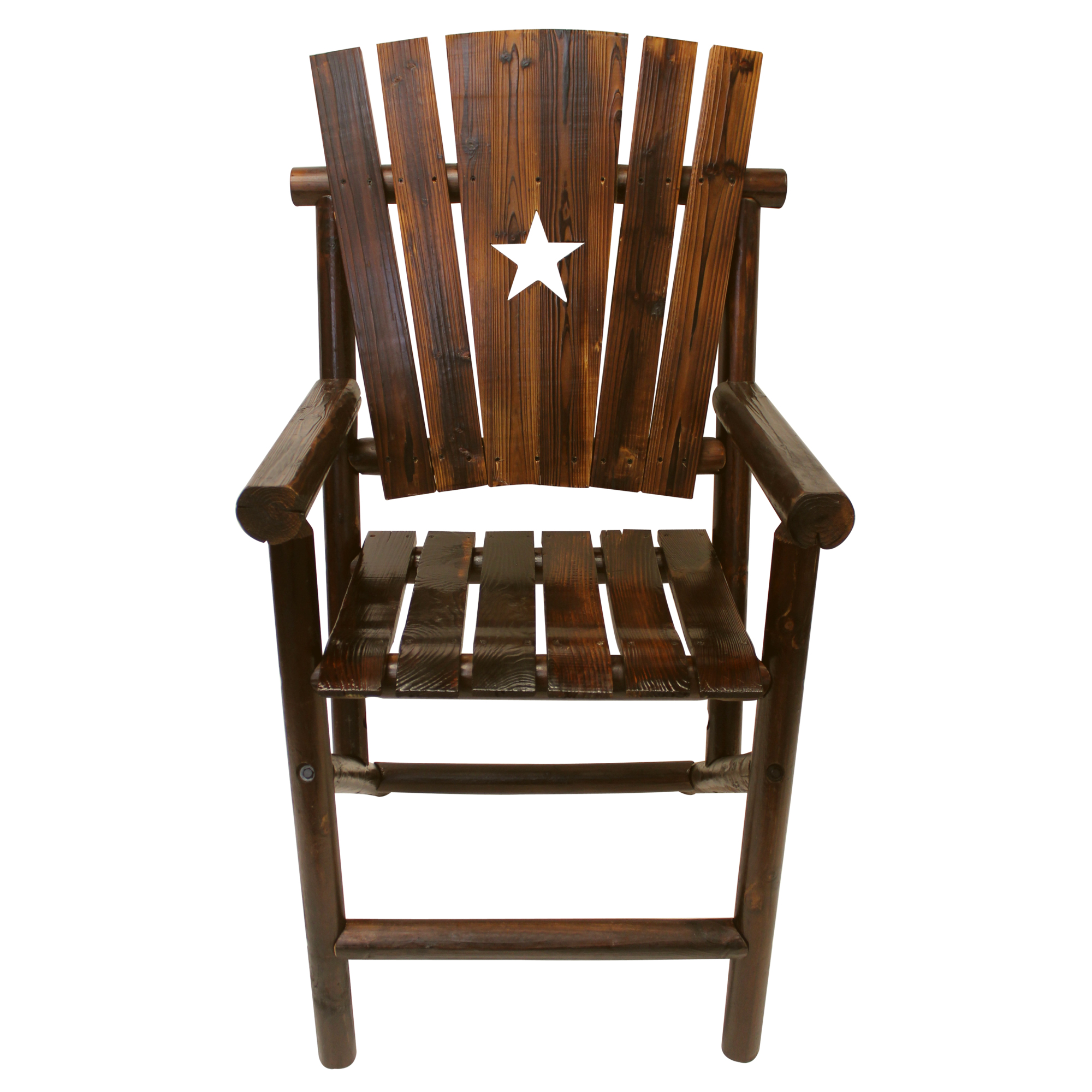 Leigh Country, Char-Log Star Bar Arm Chair, Primary Color Brown, Material Wood, Width 29.52 in, Model TX 93732