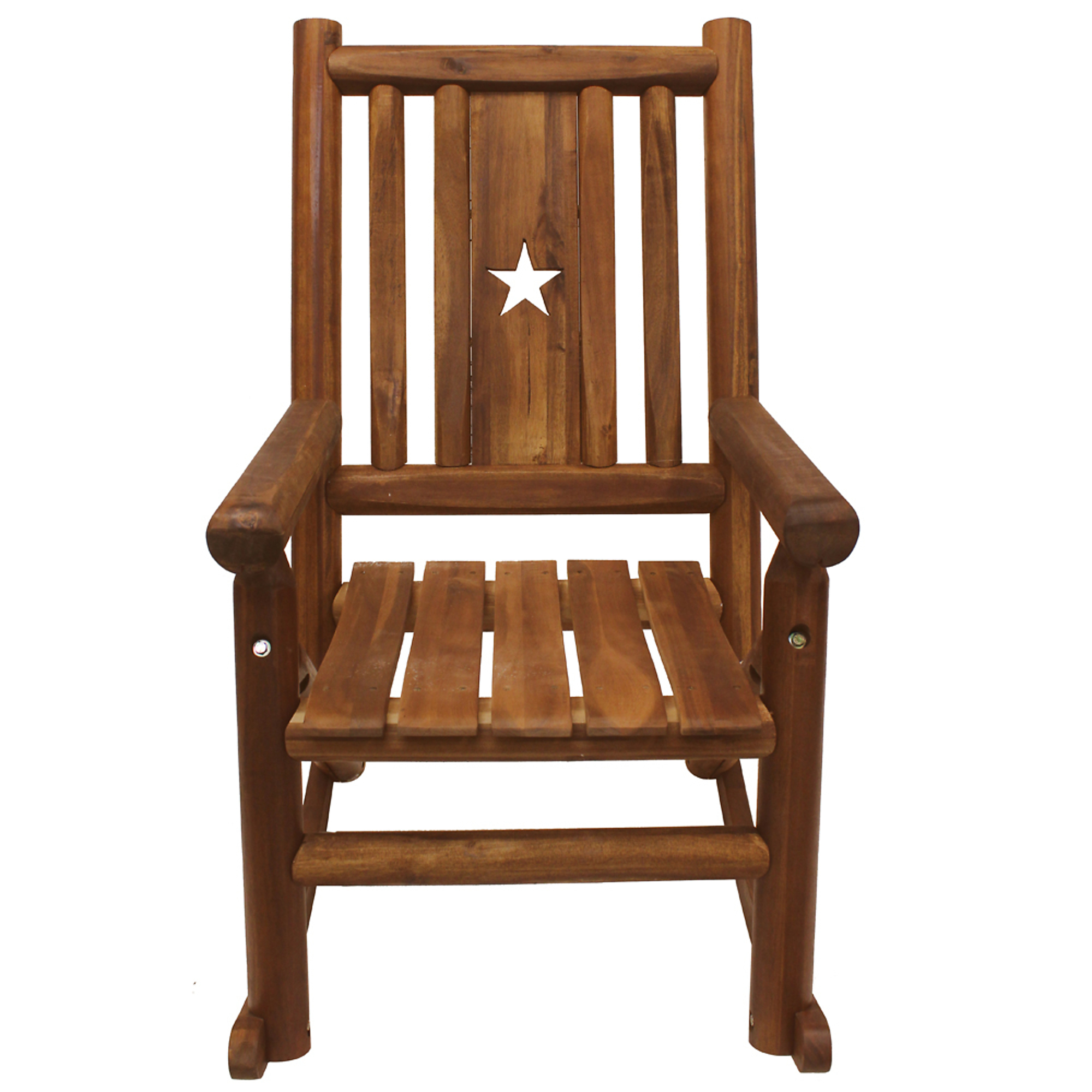 Leigh Country, Amber-Log Star Porch Rocker, Primary Color Brown, Material Wood, Width 26.35 in, Model TX 36002