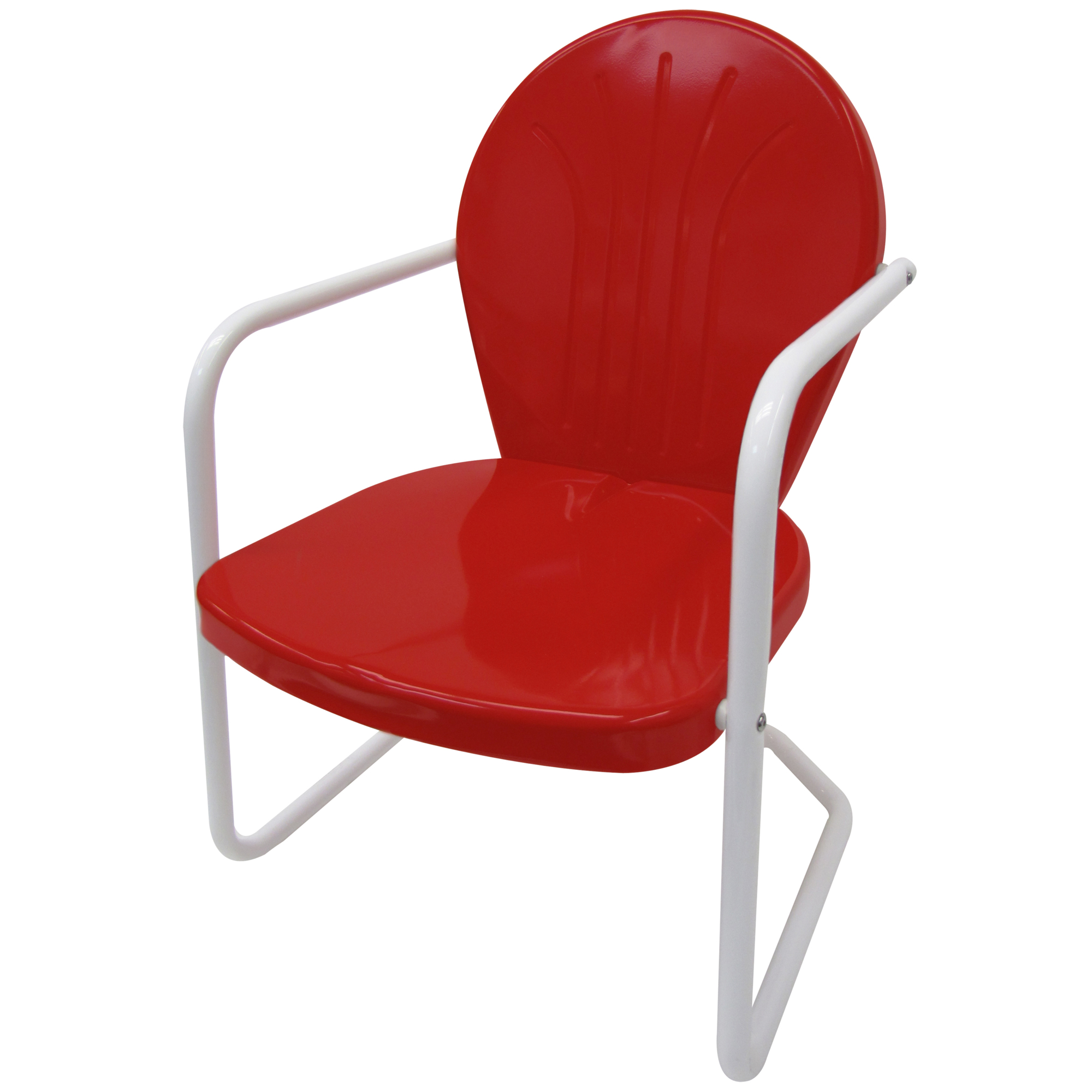 Leigh Country, Red Retro Metal Chair, Primary Color Red, Material Metal, Width 24.8 in, Model TX 93486