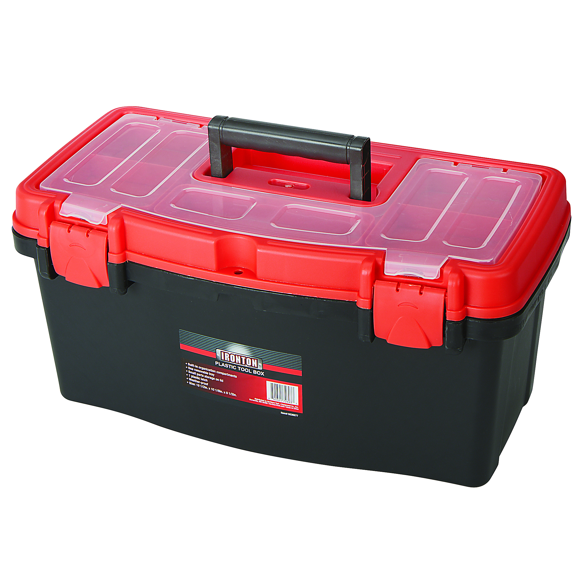 Ironton 19.5Inch Metal Latch Plastic Toolbox, Model DF220624-11