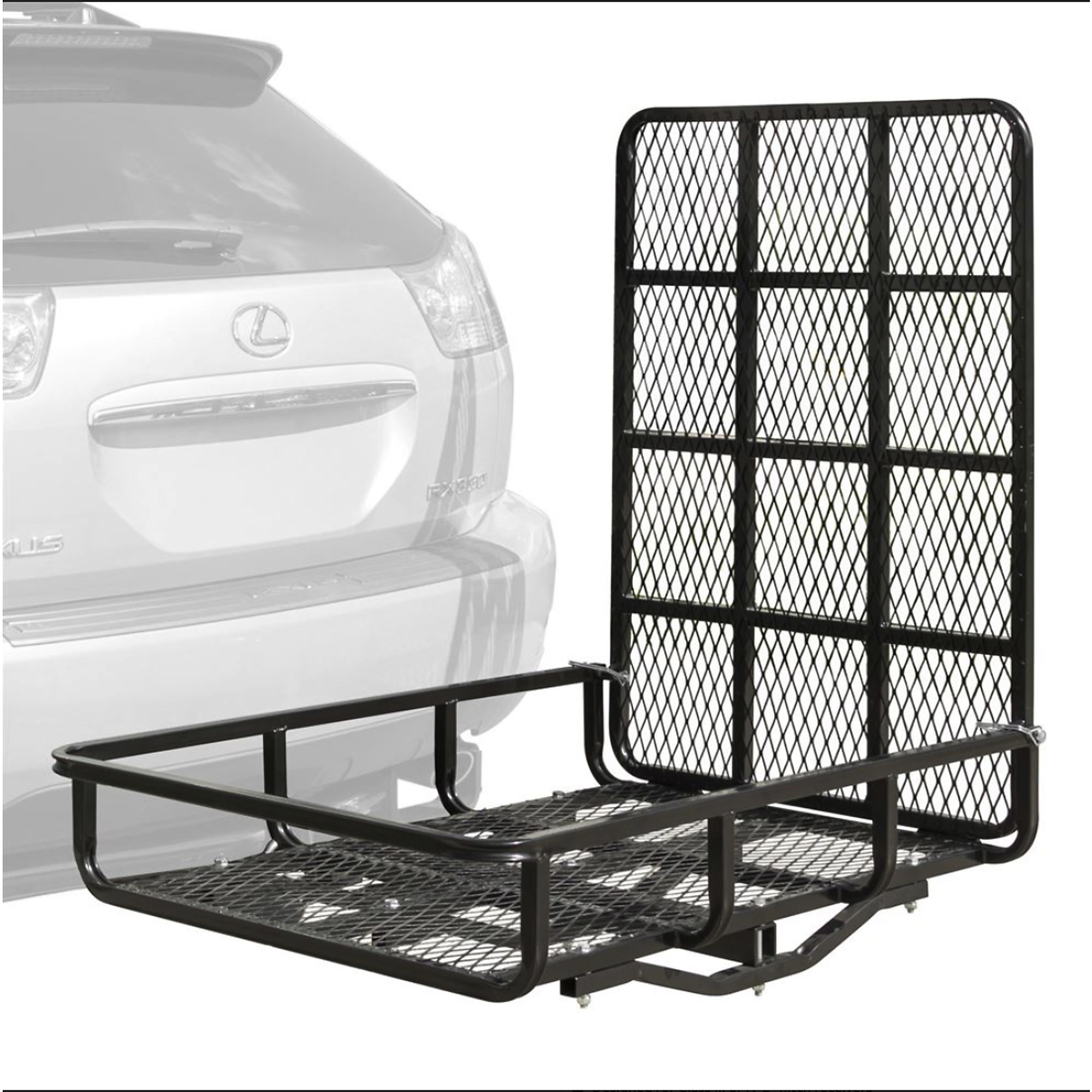 Elevate Outdoor, Steel Basket Cargo Carrier with Ramp, Capacity 500 lb, Receiver Size 2 in, Material Steel, Model UCC500