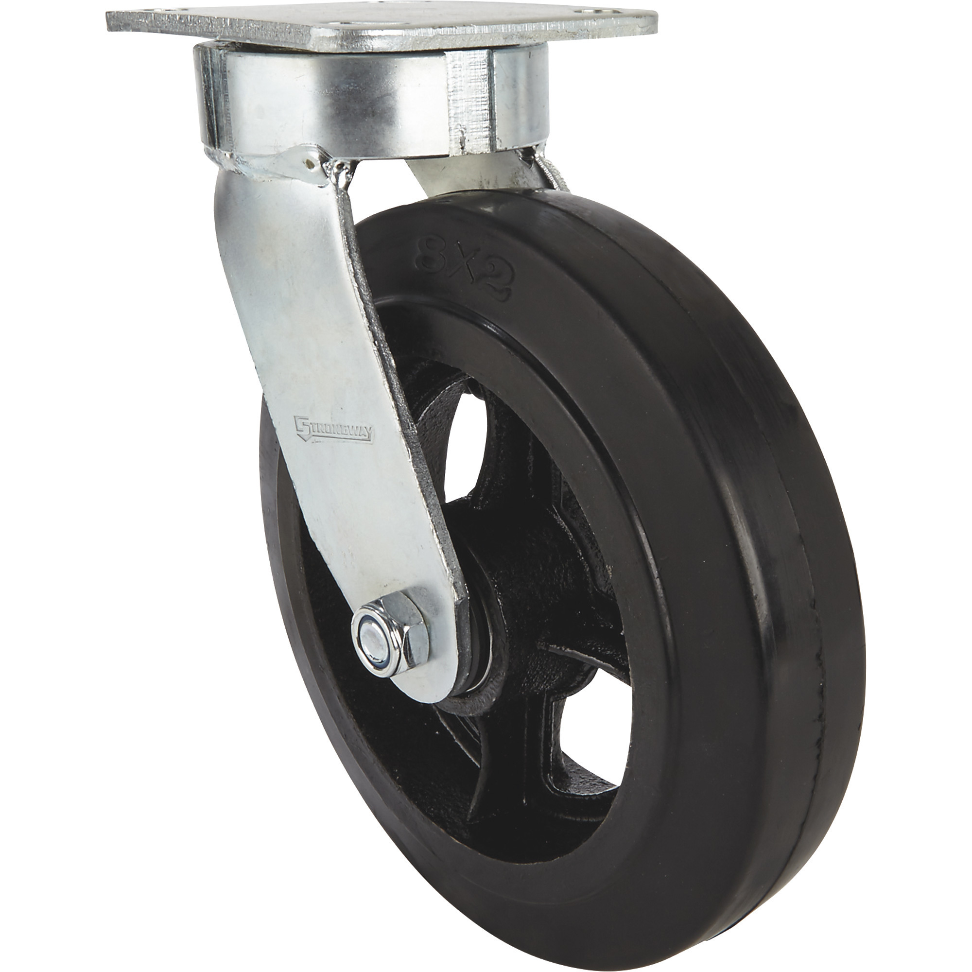 Strongway 8Inch Swivel Kingpinless Rubber/Steel Core Caster, 900-Lb. Capacity