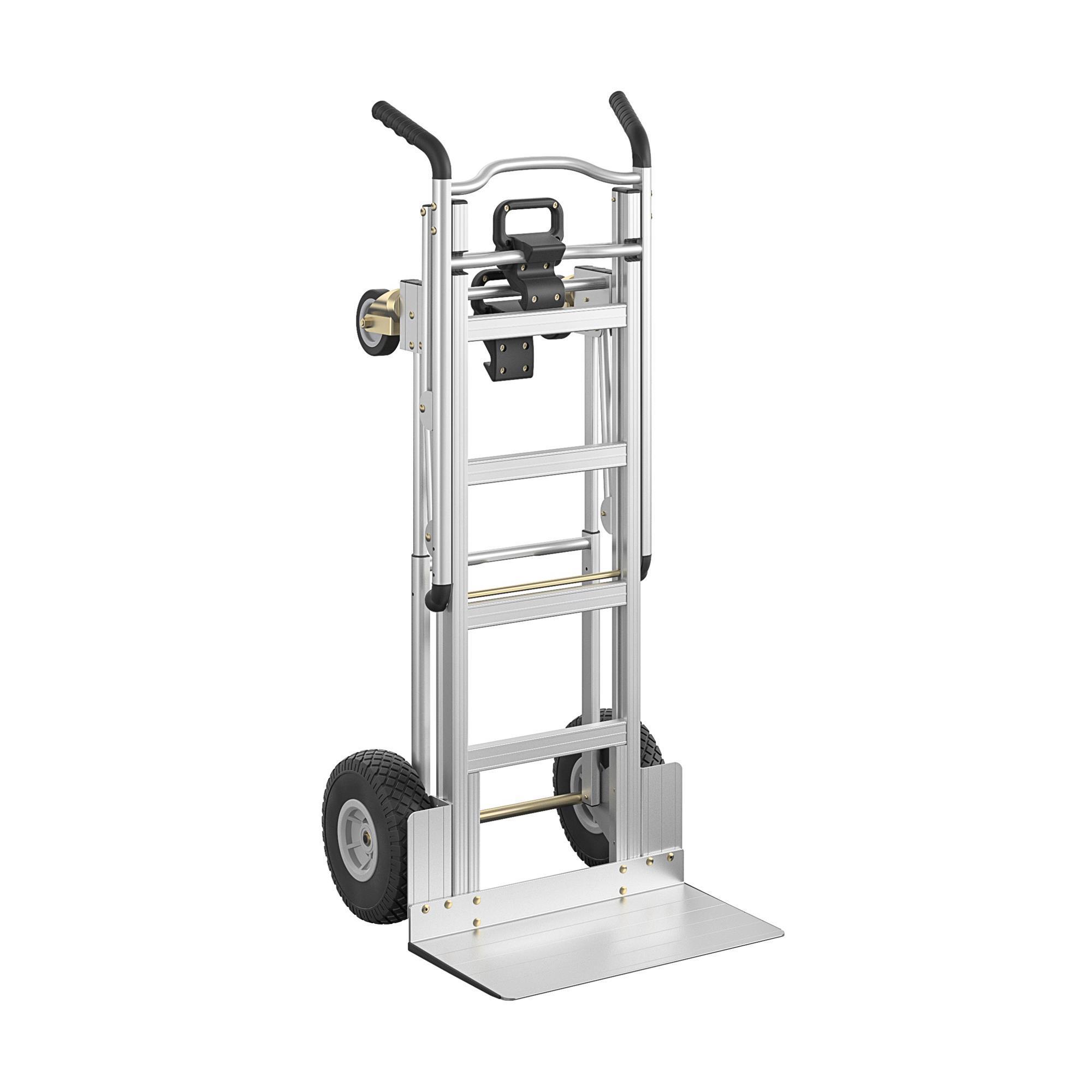 Cosco 3-in-1 Assist Series, 3Inch-1 Hand Truck w/ Flat-Free Wheels, Load Capacity 1000 lb, Height 21.13 in, Material Aluminum, Model 12312ABL1E