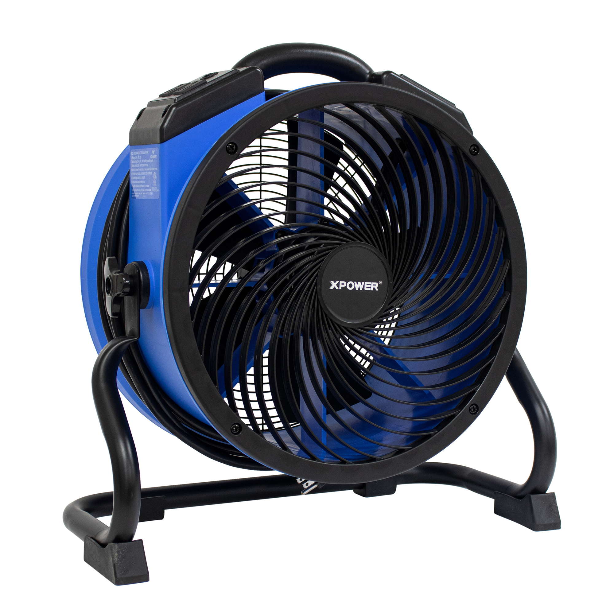 XPOWER, 2100 CFM Portable Fan w/Outlets FC-300A, Fan Type Carpet Blowers, Fan Diameter 16 in, Air Delivery 2100 cfm, Model FC-300A