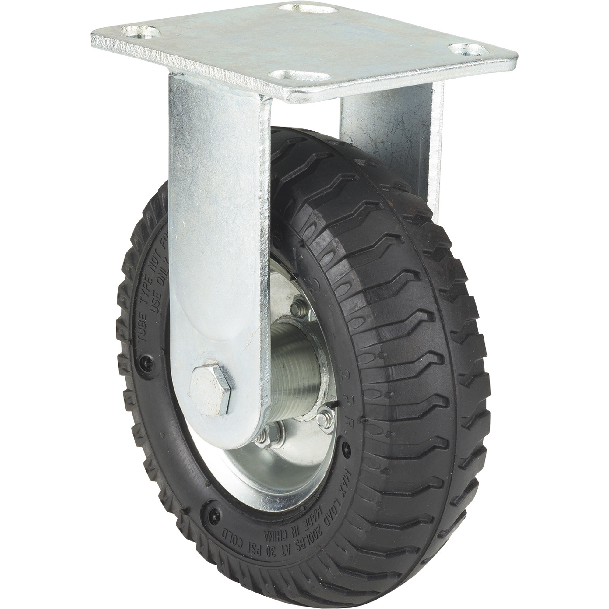 Ironton 6Inch Rigid Pneumatic Caster, 200-Lb. Capacity, Lug Tread