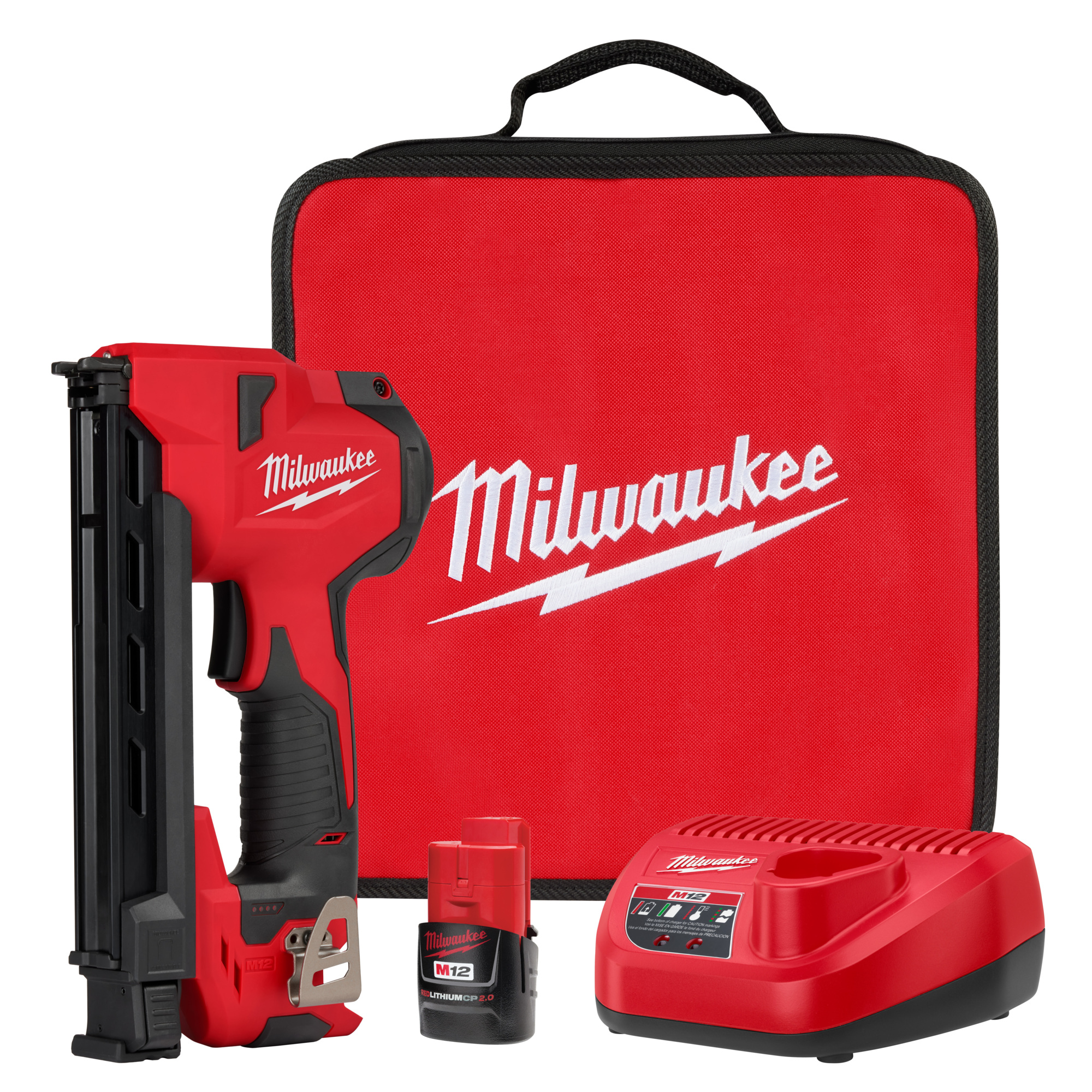 Milwaukee, M12 Cable Stapler Kit, Nail Size 1 in, Model 2448-21