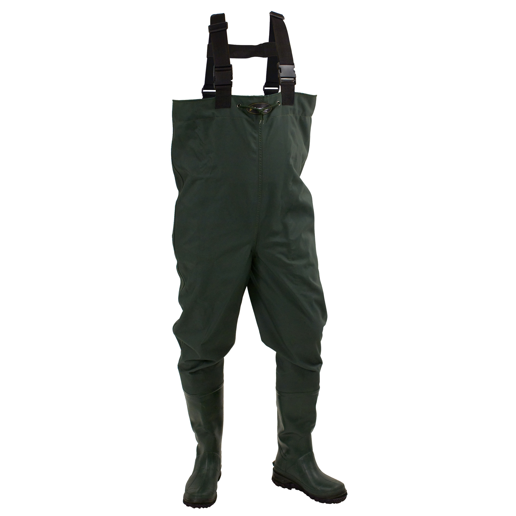 frogg toggs, Men's Cascades 2-Ply Bootfoot Cleated Chest Wader, Size 10 Width Medium, Color Green, Model 2715243-10