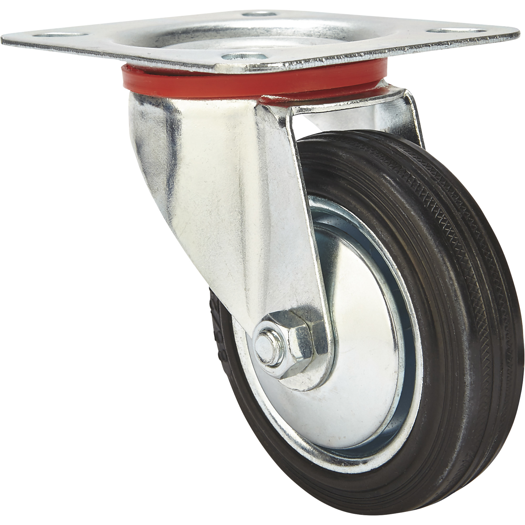 Ironton 3.5Inch Swivel Rubber Caster, 130-Lb. Capacity