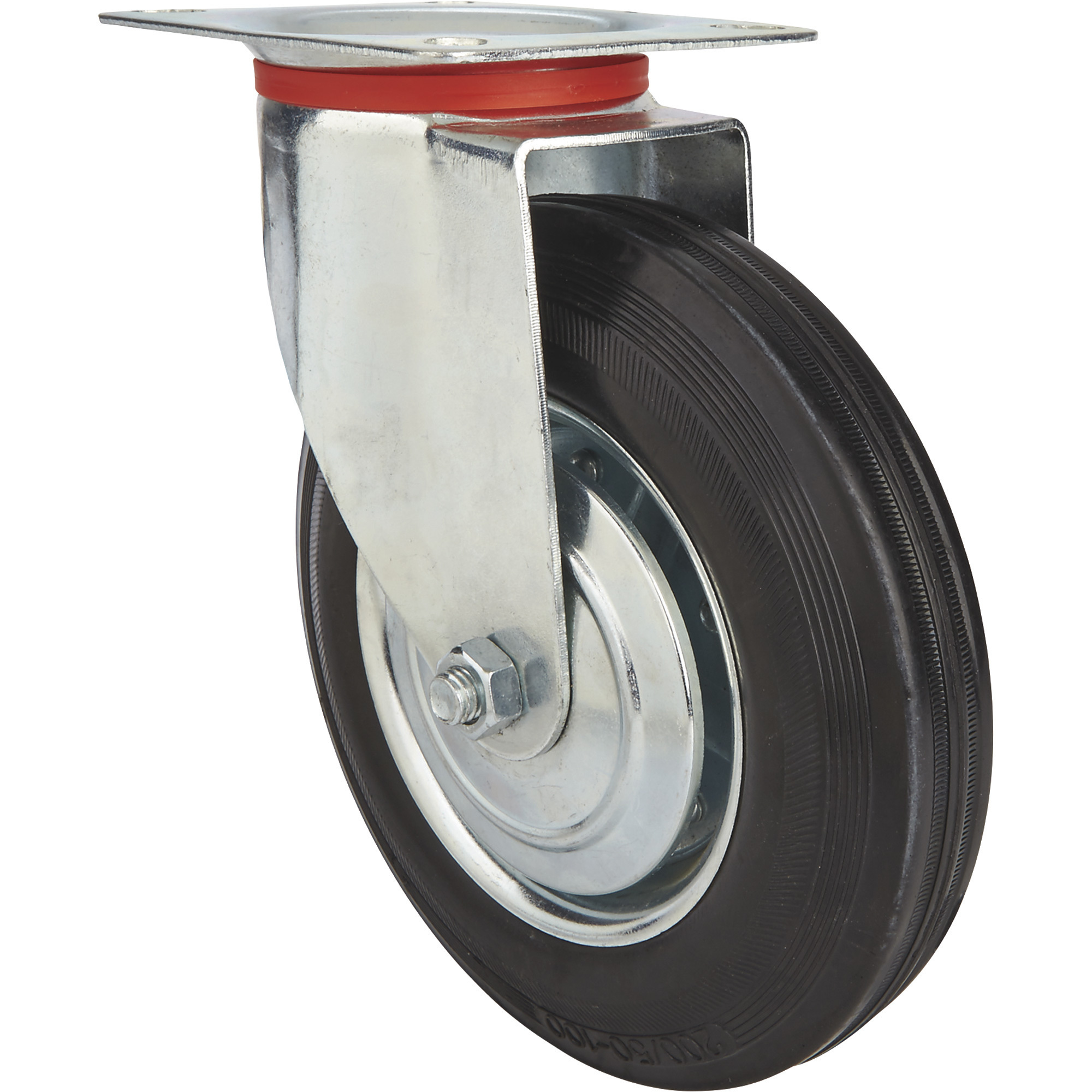 Ironton 8Inch Swivel Rubber Caster, 400-Lb. Capacity