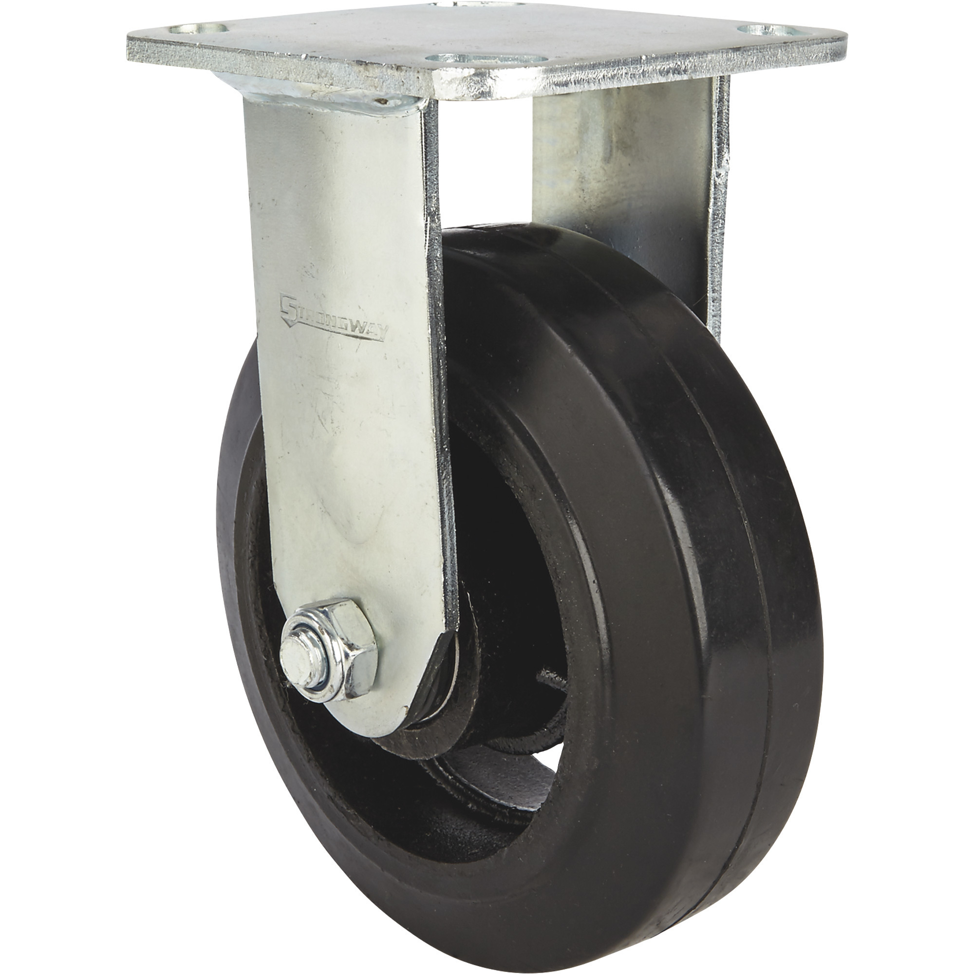 Strongway 6Inch Heavy-Duty Rigid Rubber Caster, 660-Lb. Capacity