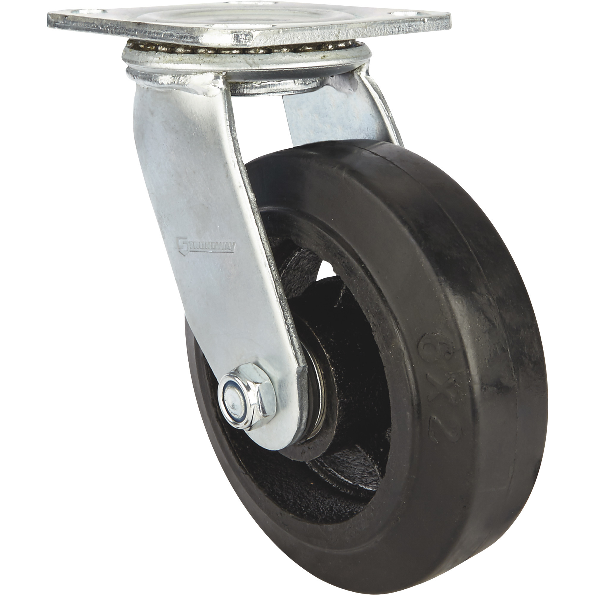 Strongway 6Inch Heavy-Duty Swivel Rubber Caster, 660-Lb. Capacity