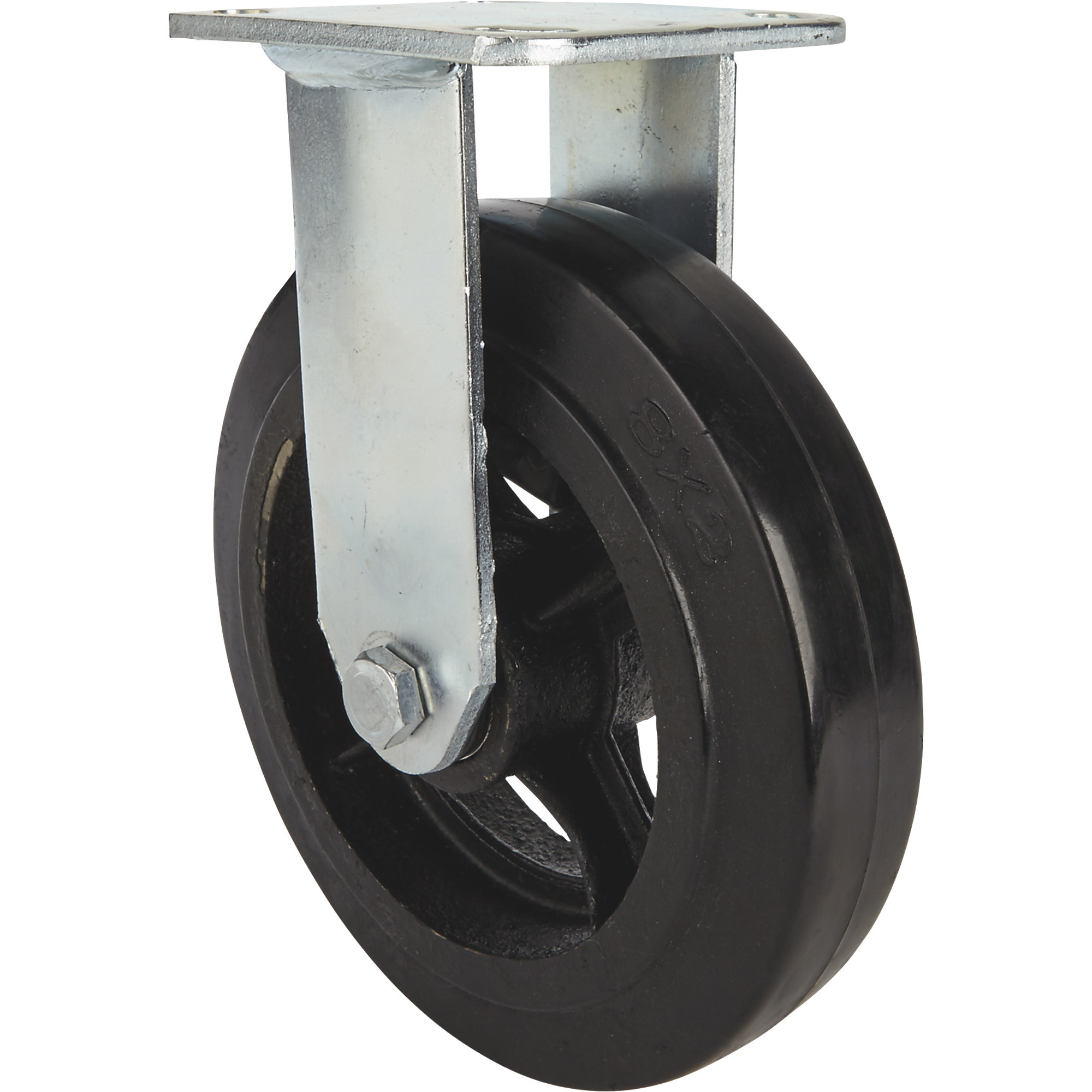 Strongway 8Inch Heavy-Duty Rigid Rubber Caster, 800-Lb. Capacity