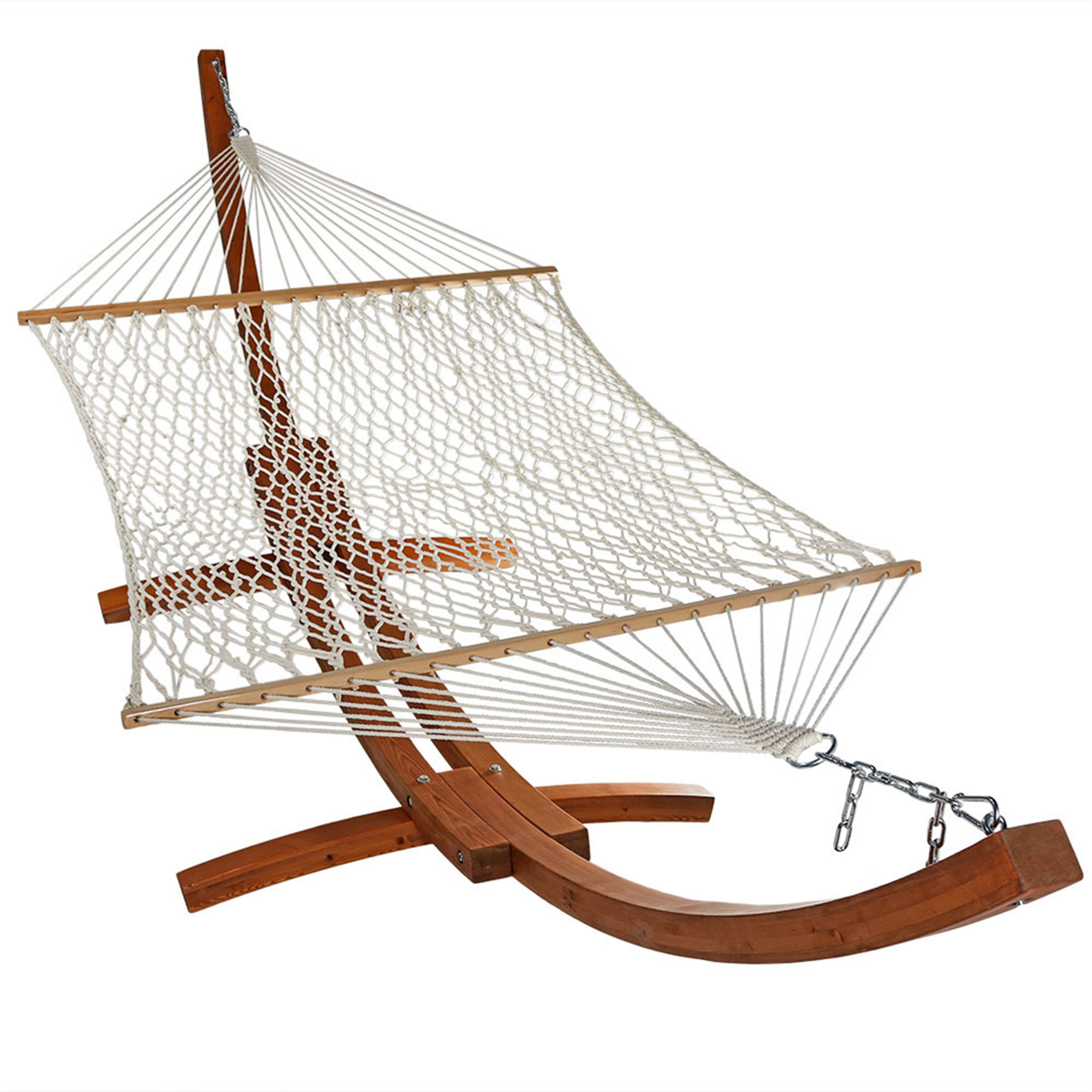 Wire Rope Hammock Sunnydaze Decor, Rope Hammock with Spreader Bar 13ft. Wood Stand, Color ...