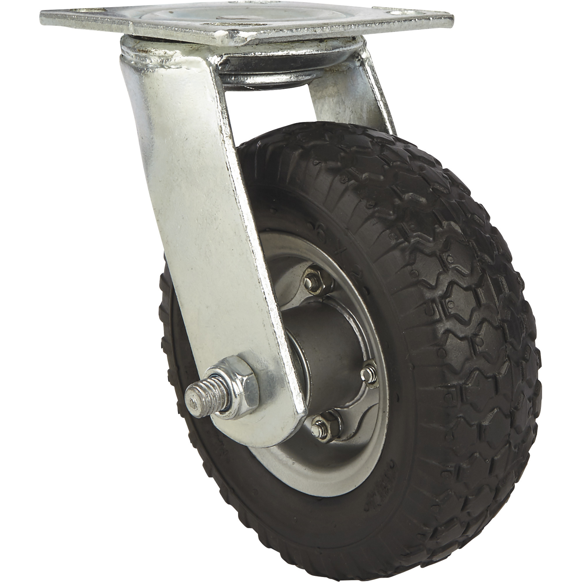 Strongway 6Inch Swivel Flat-Free Rubber Foam-Filled Caster, 200-Lb. Capacity, Knobby Tread