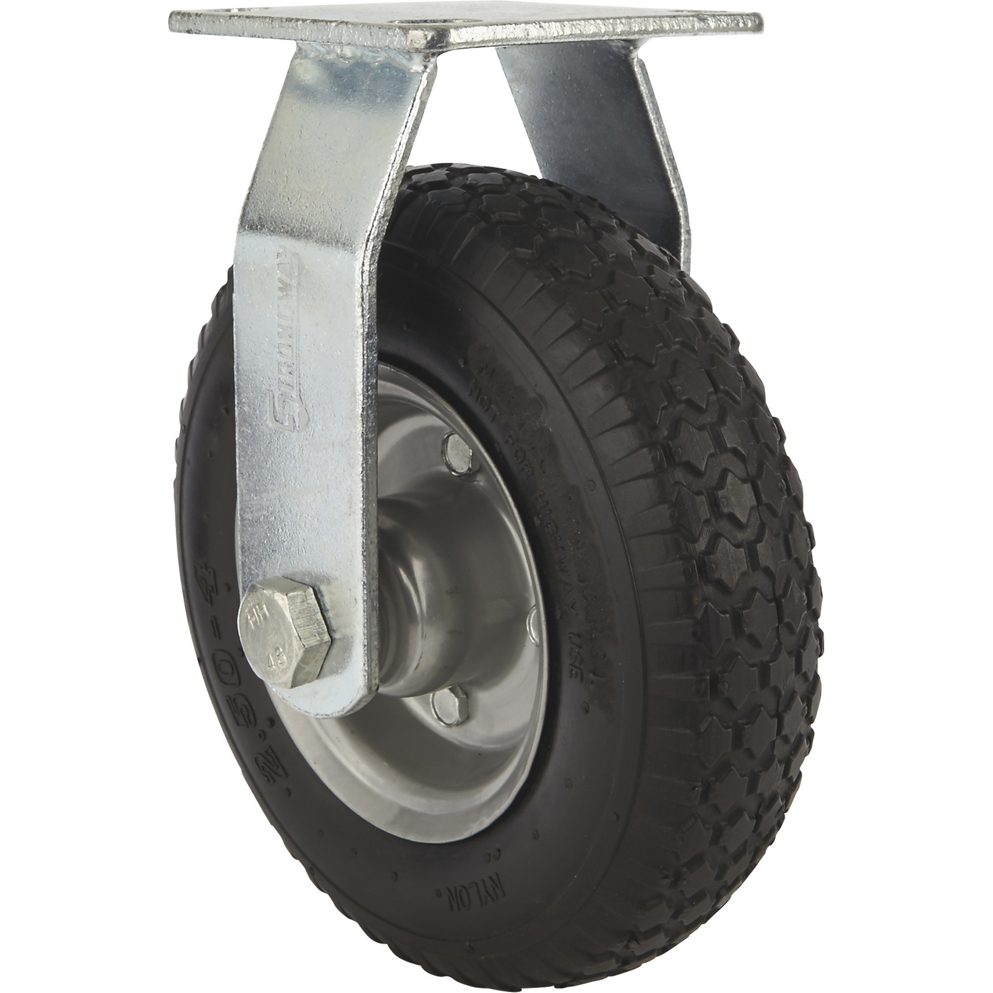 Strongway 8Inch Rigid Flat-Free Rubber Foam-Filled Caster, 250-Lb. Capacity, Knobby Tread