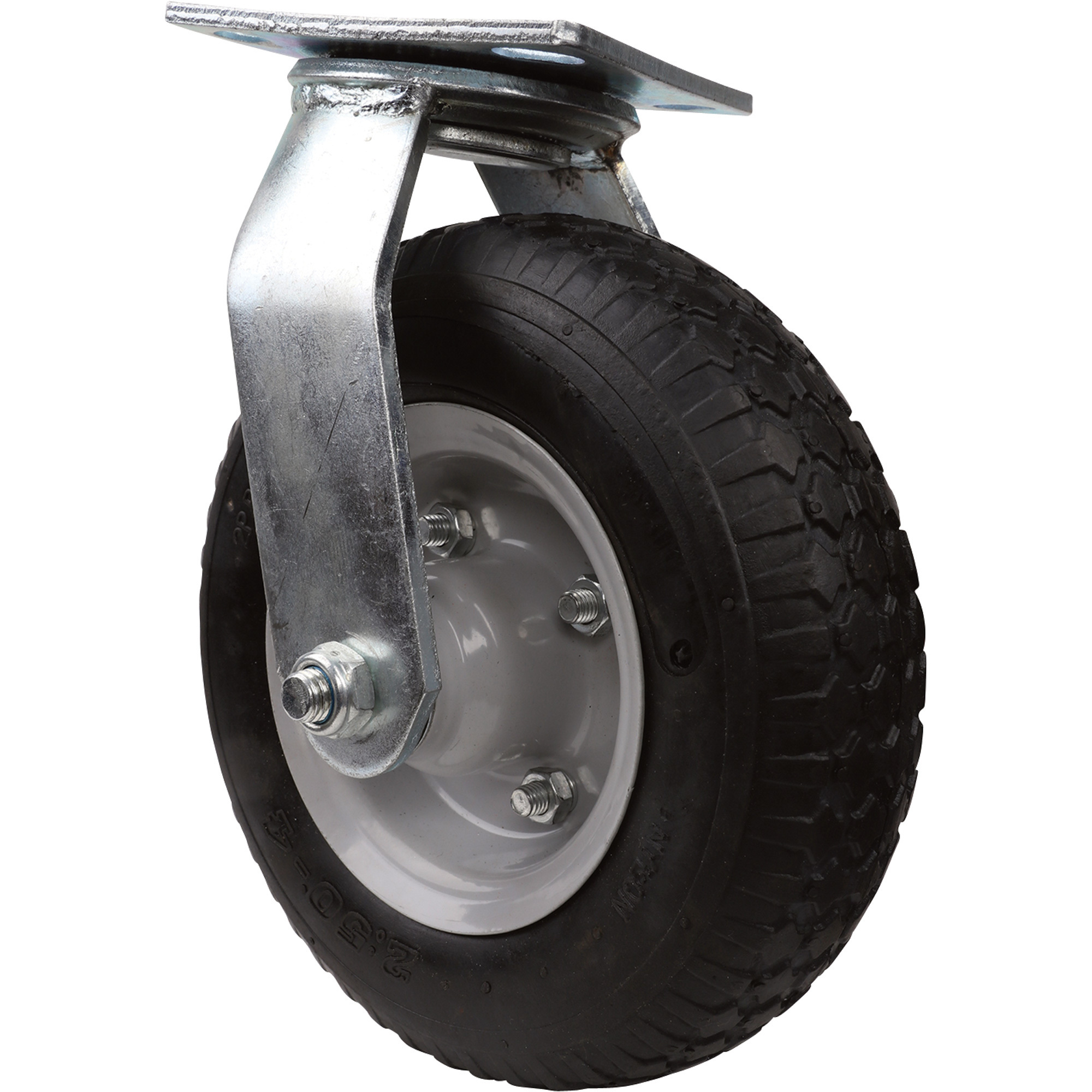 Strongway 8Inch Swivel Flat-Free Rubber Foam-Filled Caster, 250-Lb. Capacity, Knobby Tread